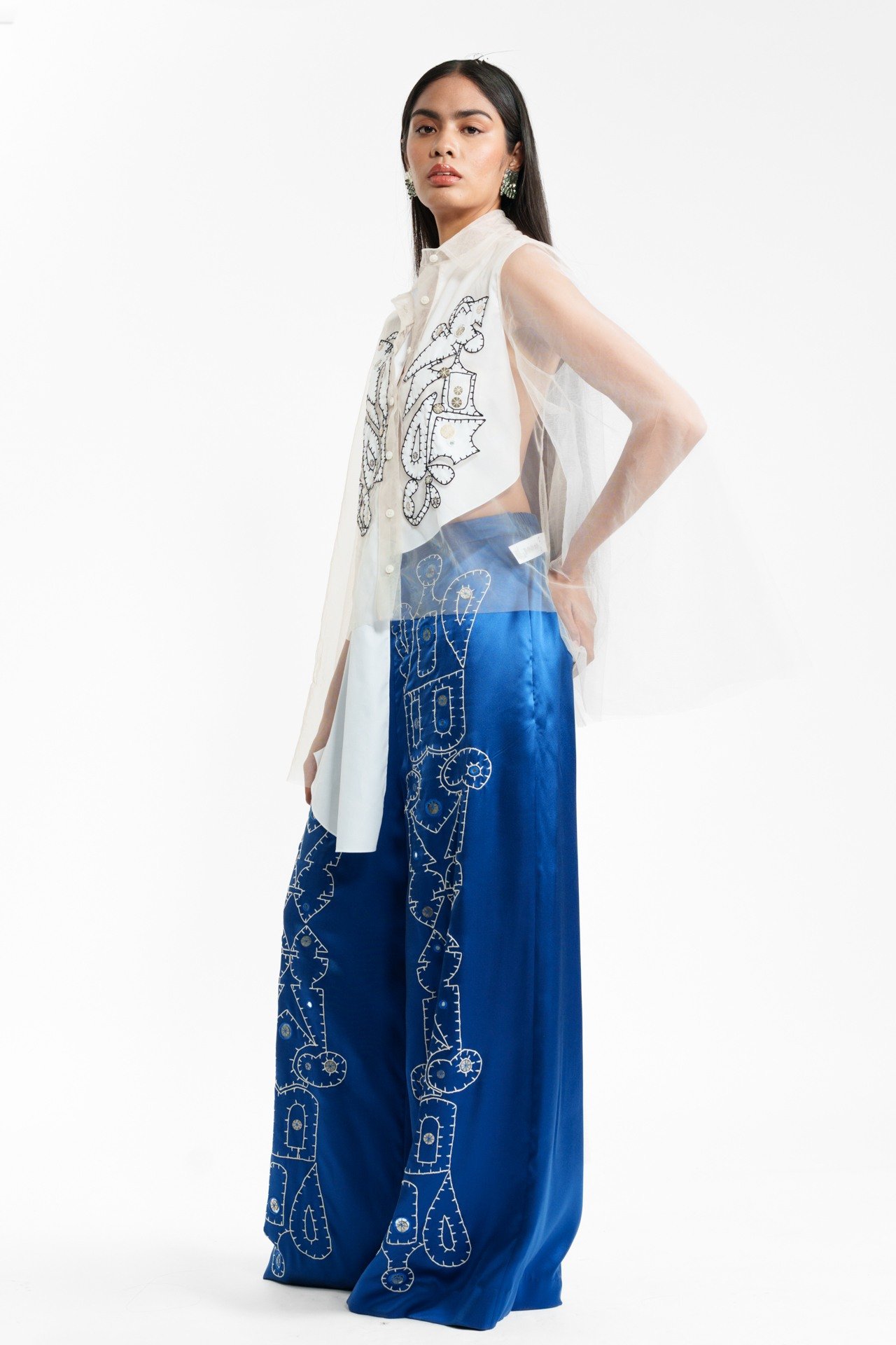 Appliqué Detail Shirt and Dori Trouser Set