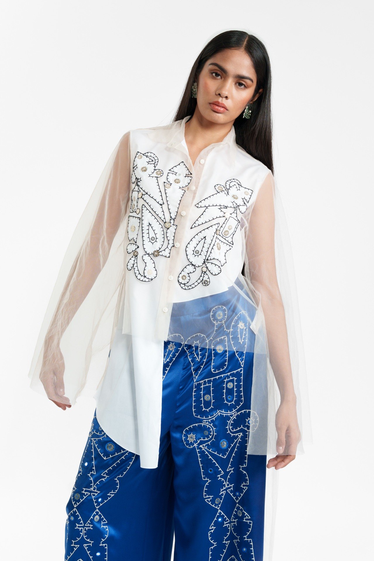 Appliqué Detail Shirt and Dori Trouser Set