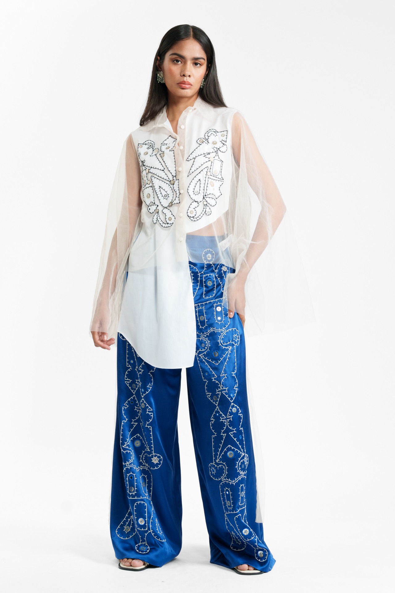 Appliqué Detail Shirt and Dori Trouser Set