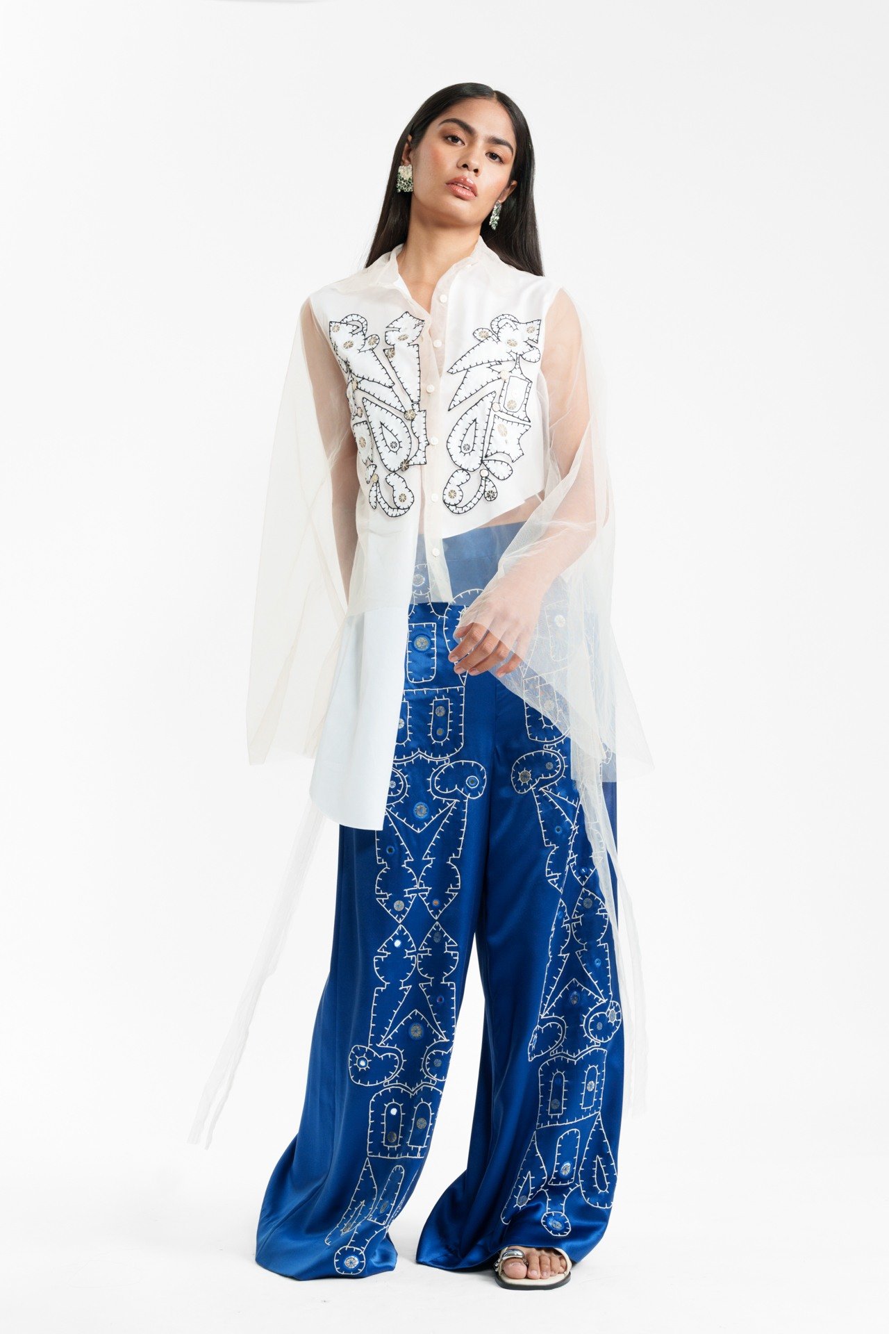 Appliqué Detail Shirt and Dori Trouser Set