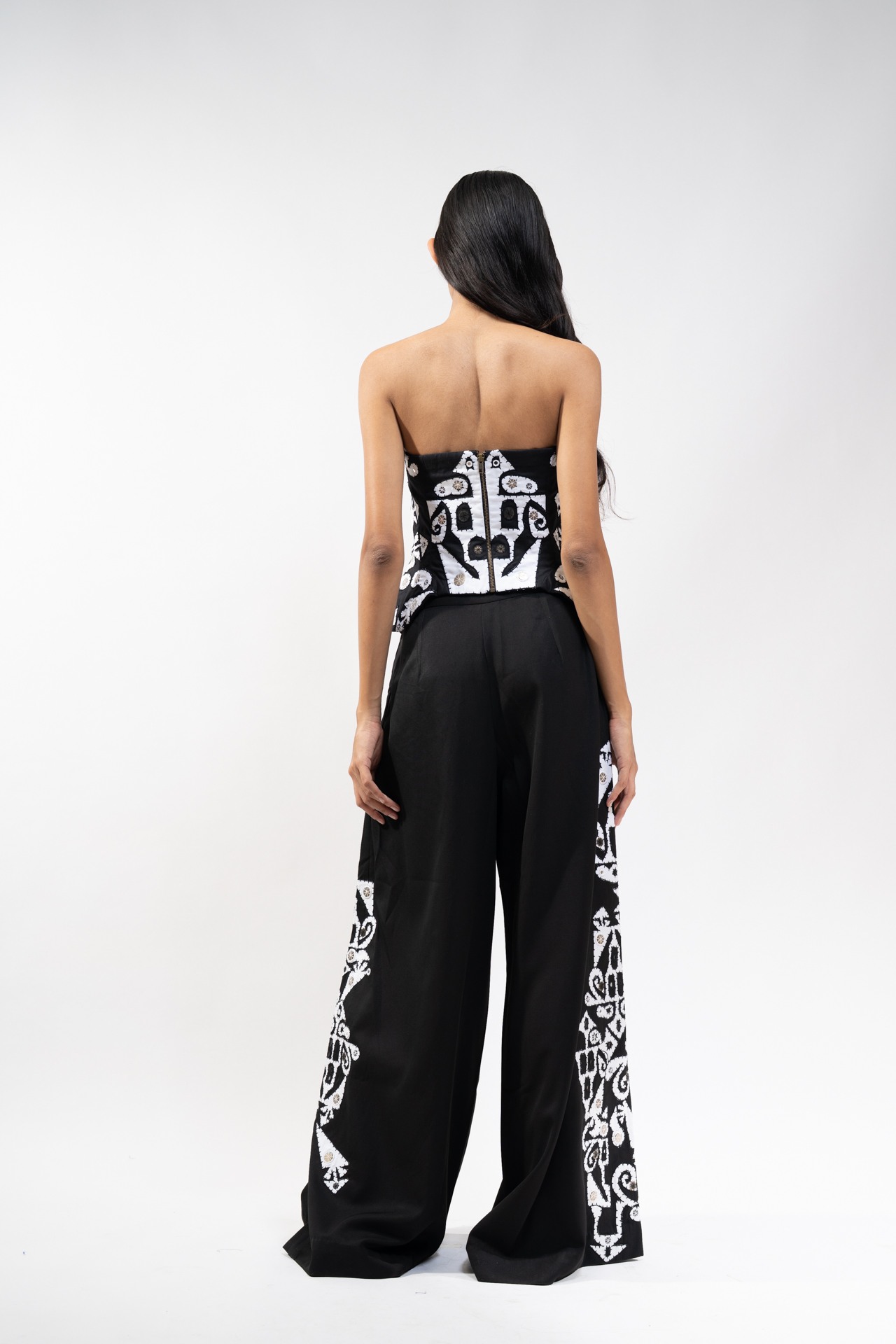 Corset with Cotton Appliqué Trouser