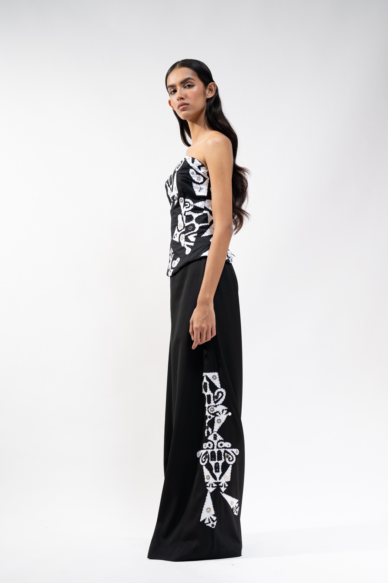 Corset with Cotton Appliqué Trouser