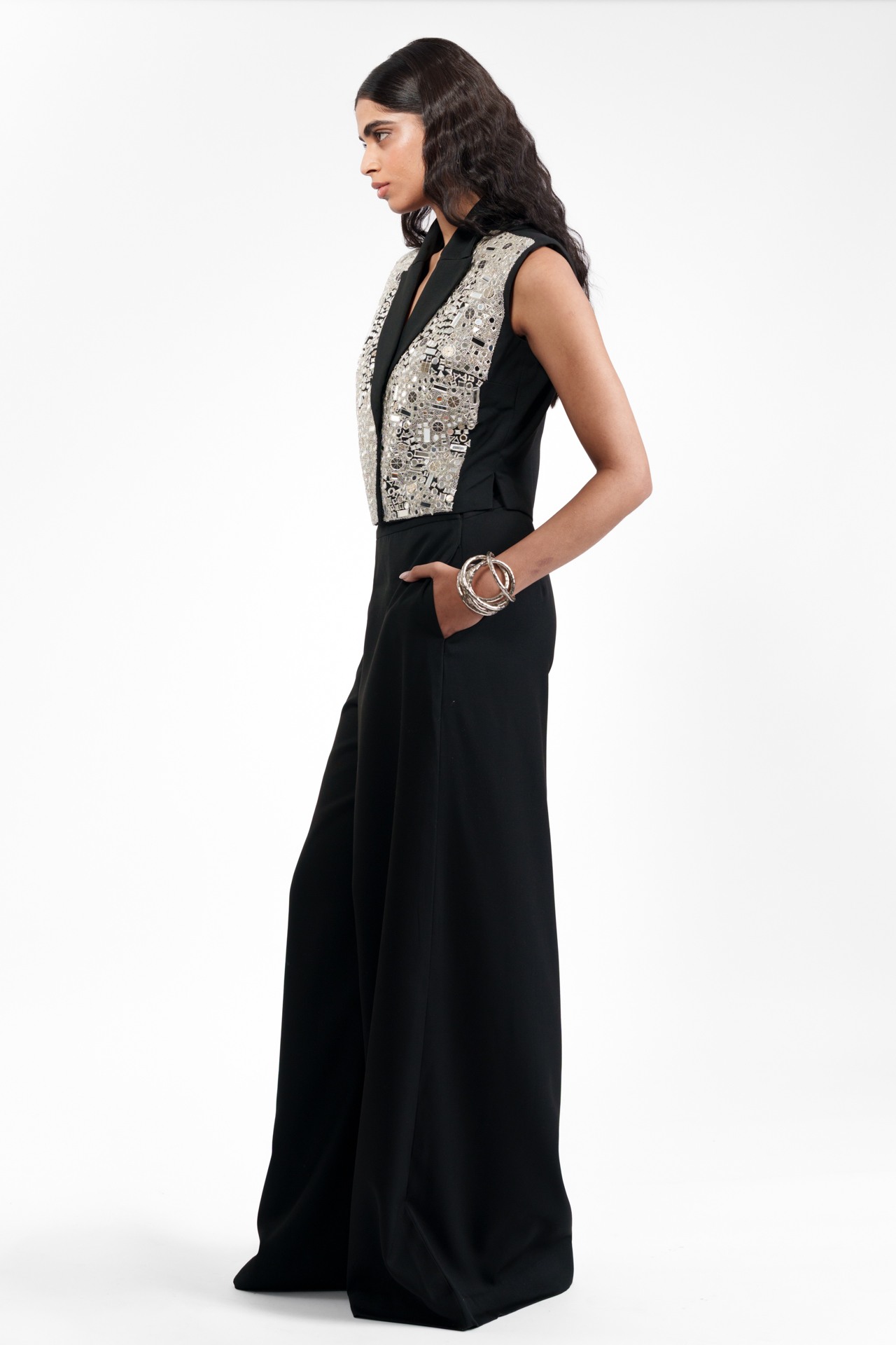 Mirrorwork Waistcoat with Flared Trousers