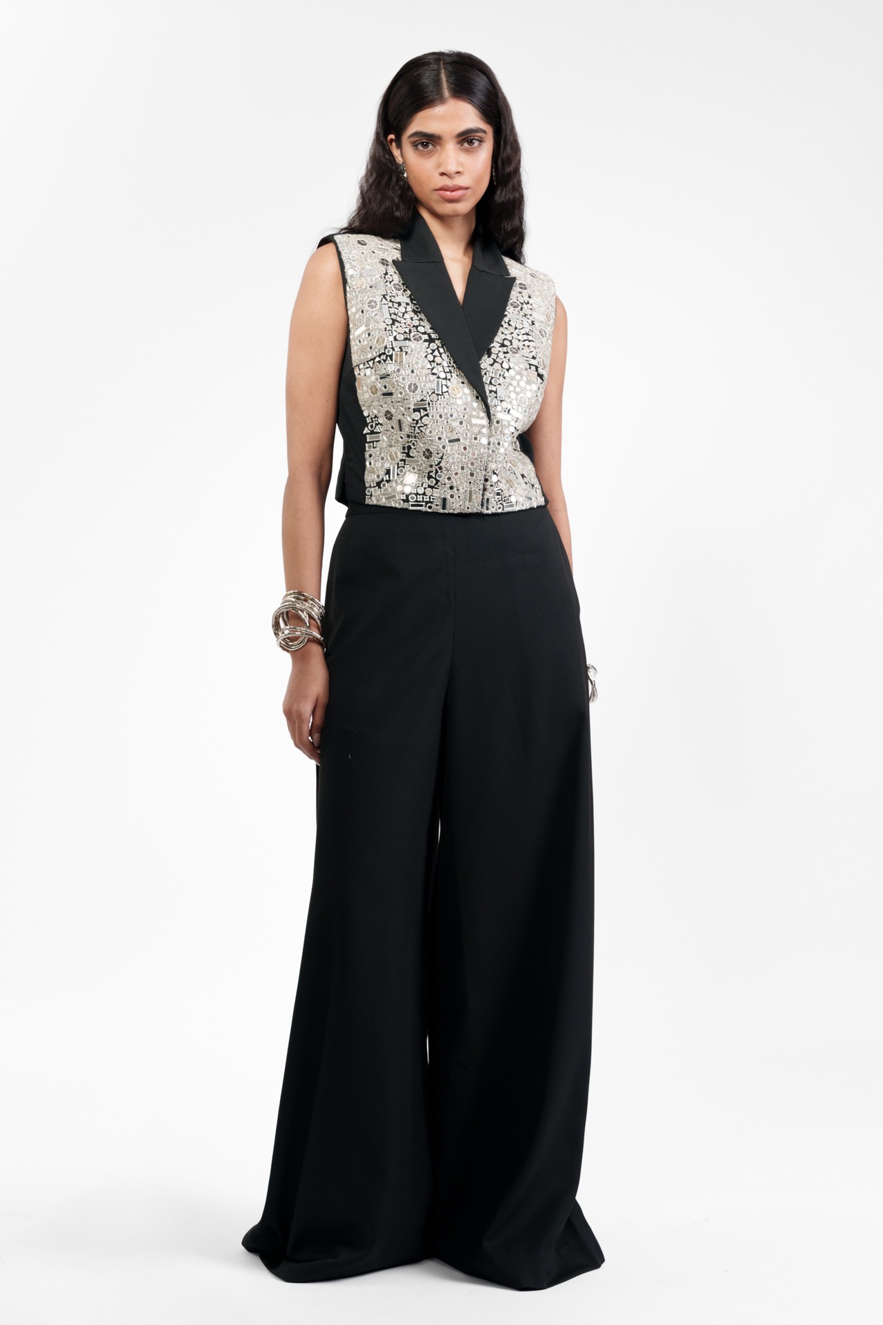 Mirrorwork Waistcoat with Flared Trousers