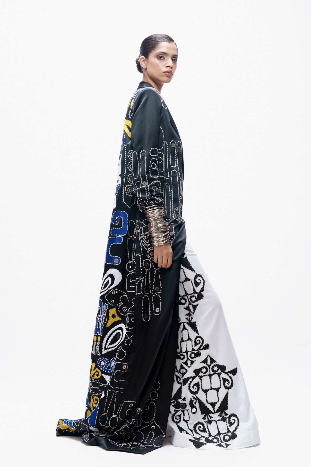 Tribal Dori and Appliqué Long Jacket