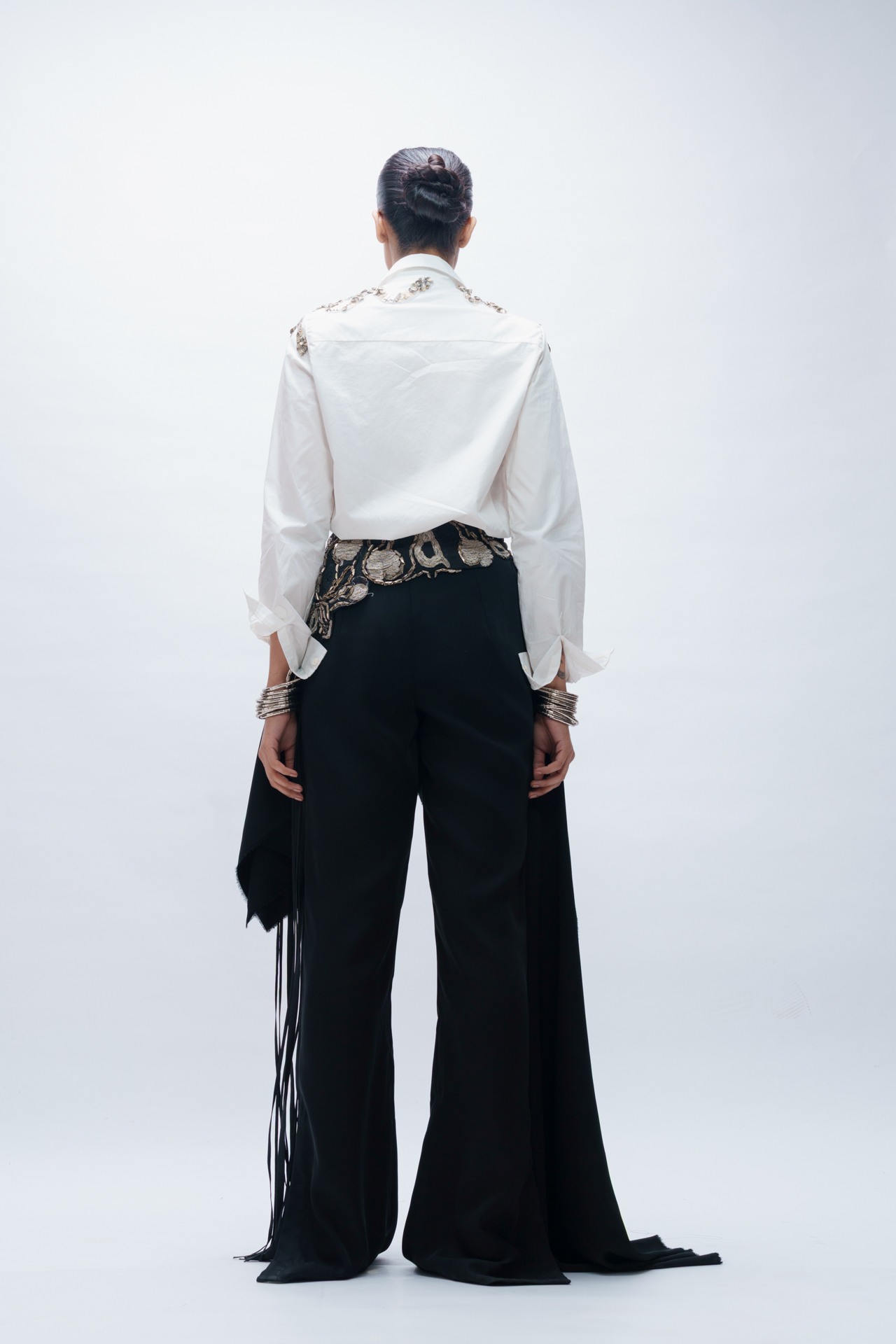 Shirt and Pant with Embroidered Waistband Set