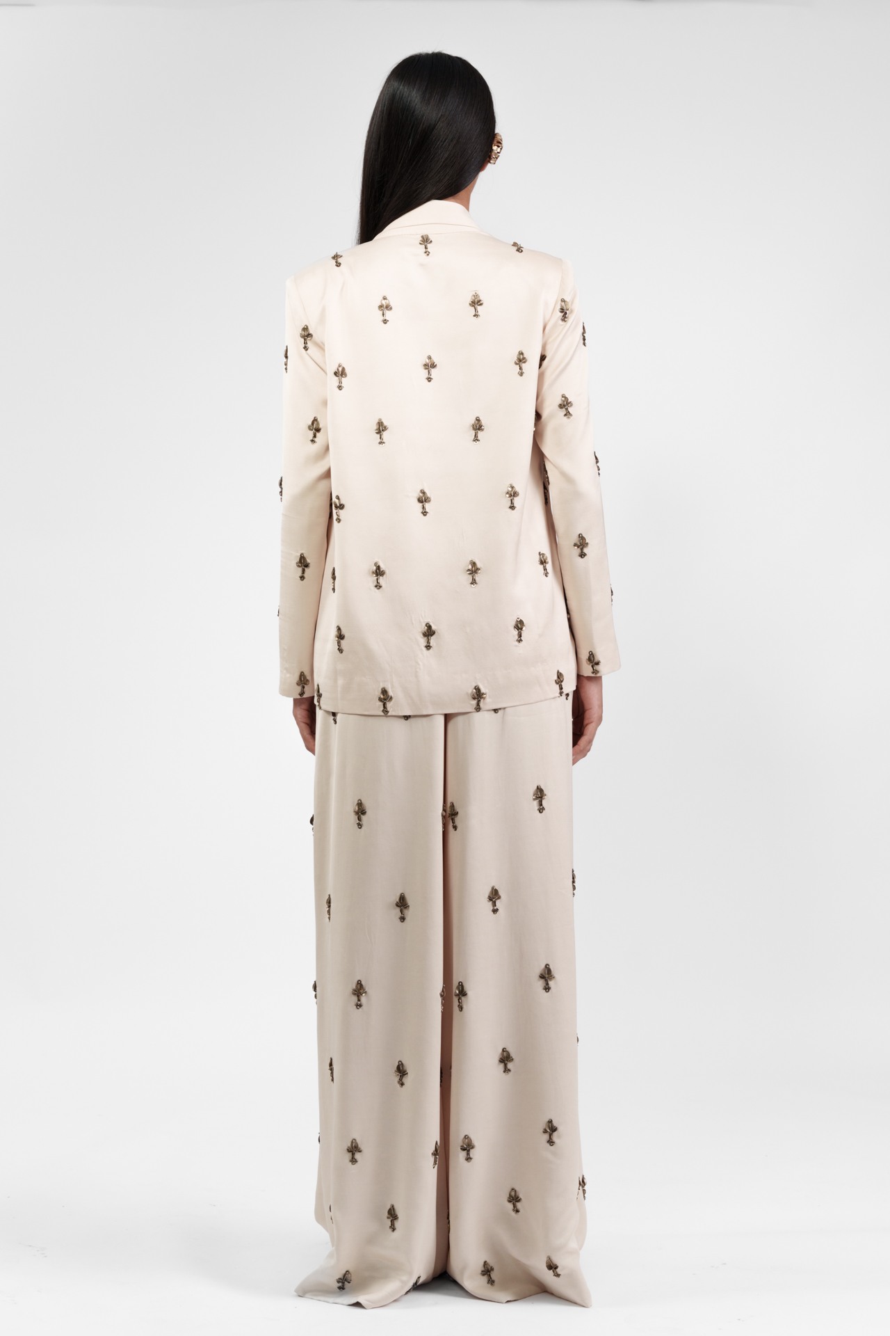 Embroidered Blazer and Trouser Set