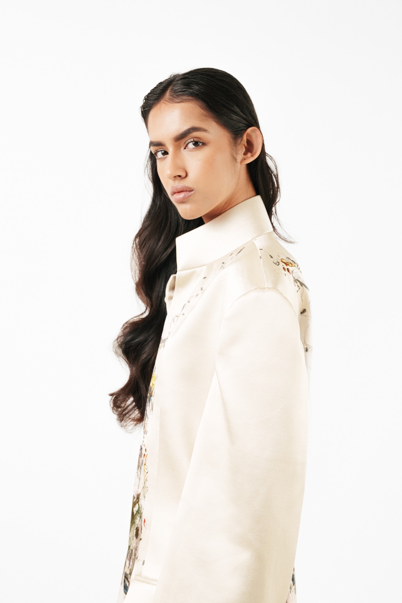 Printed Oversized Bandhgala