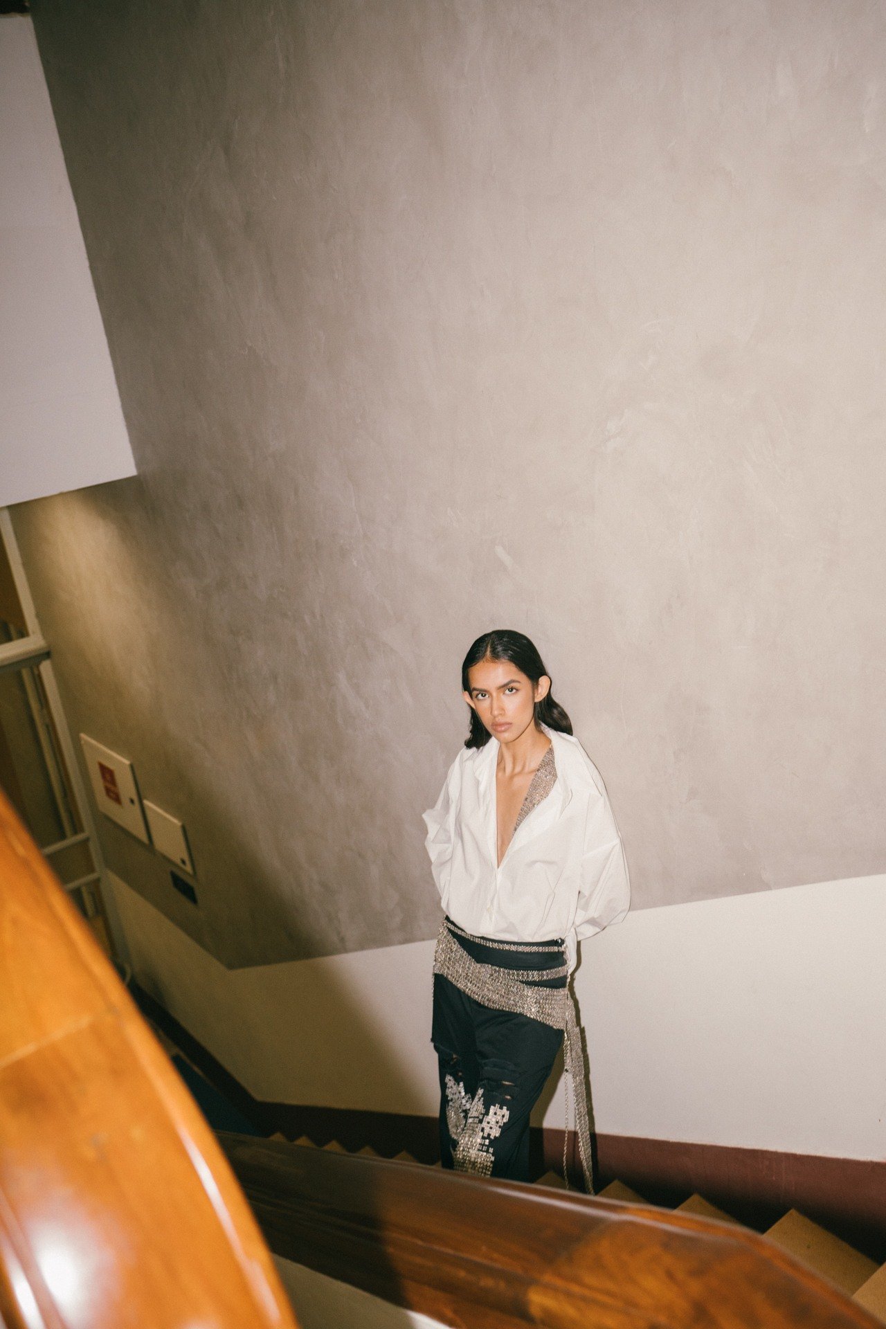 Shredded Denim Straight Pants