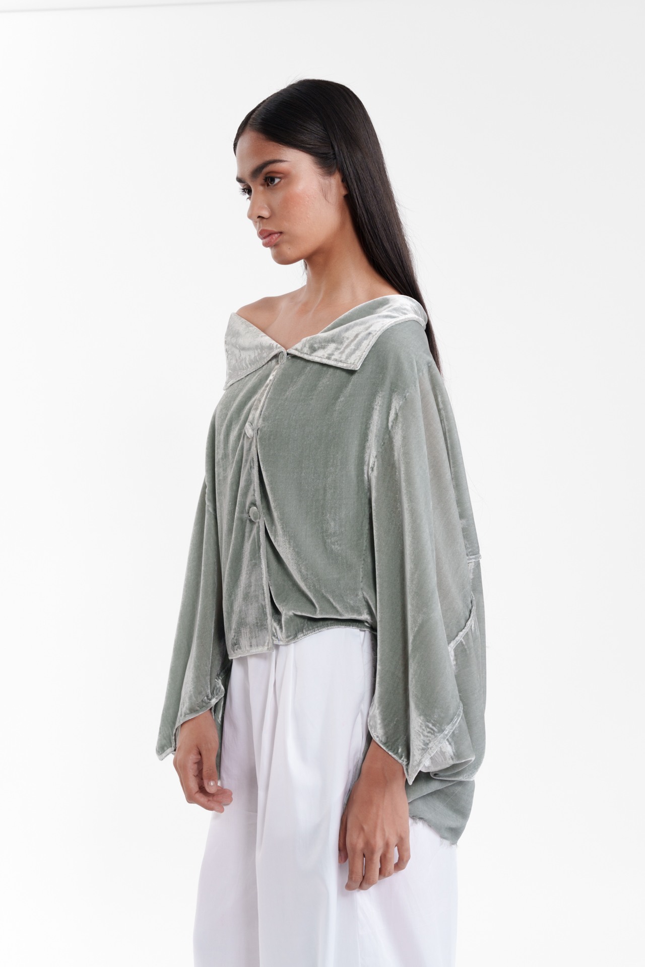 Fluid Draped Statement Jacket