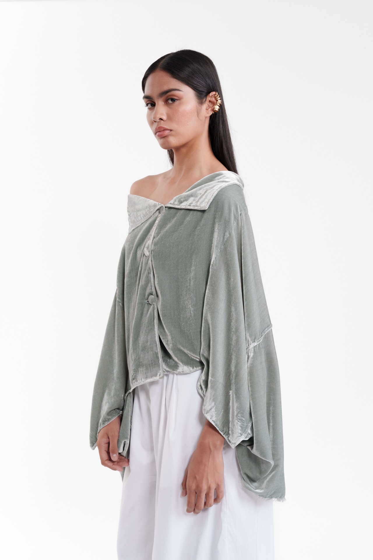 Fluid Draped Statement Jacket