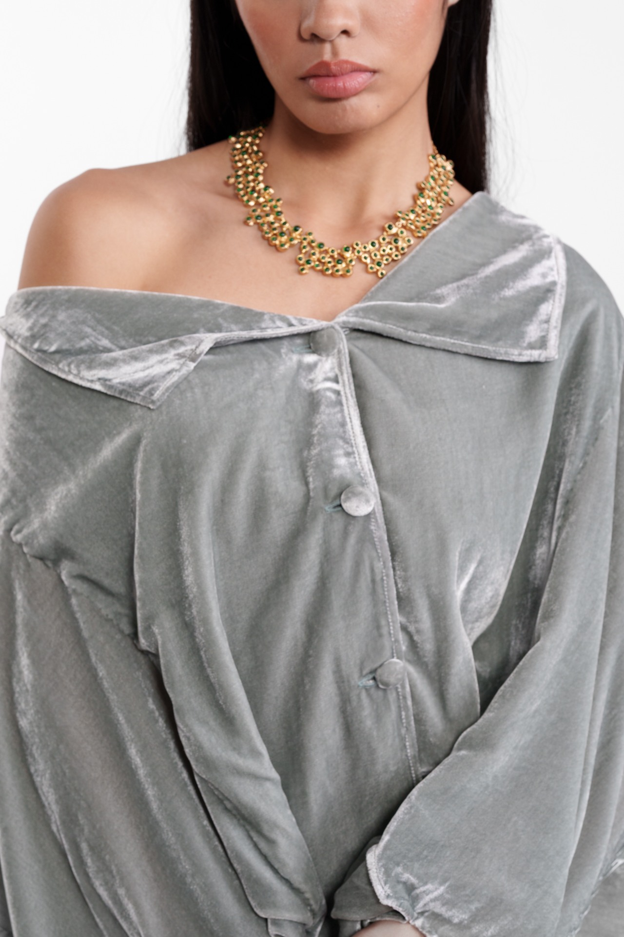 Fluid Draped Statement Jacket