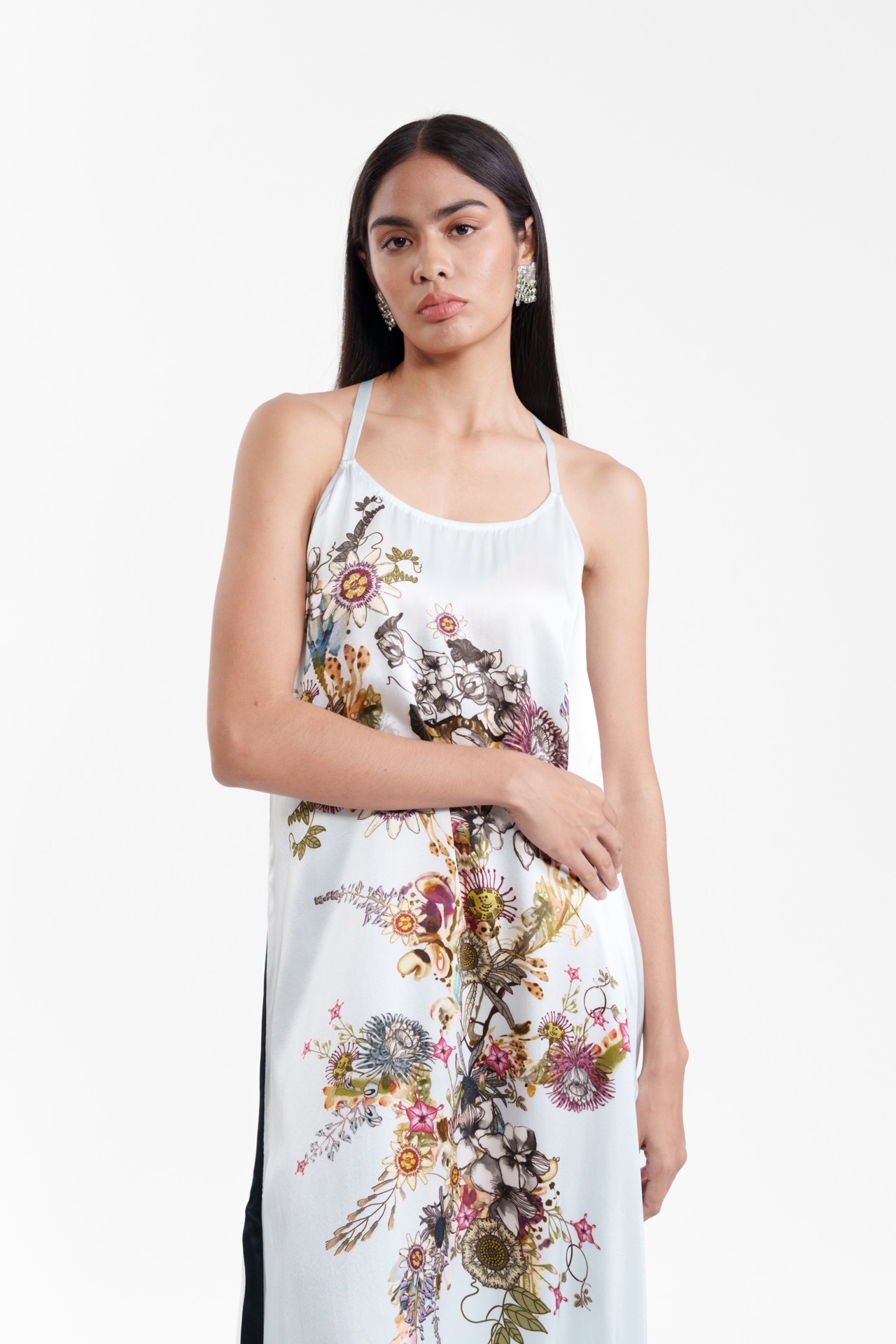 Printed Silk Slip Dress
