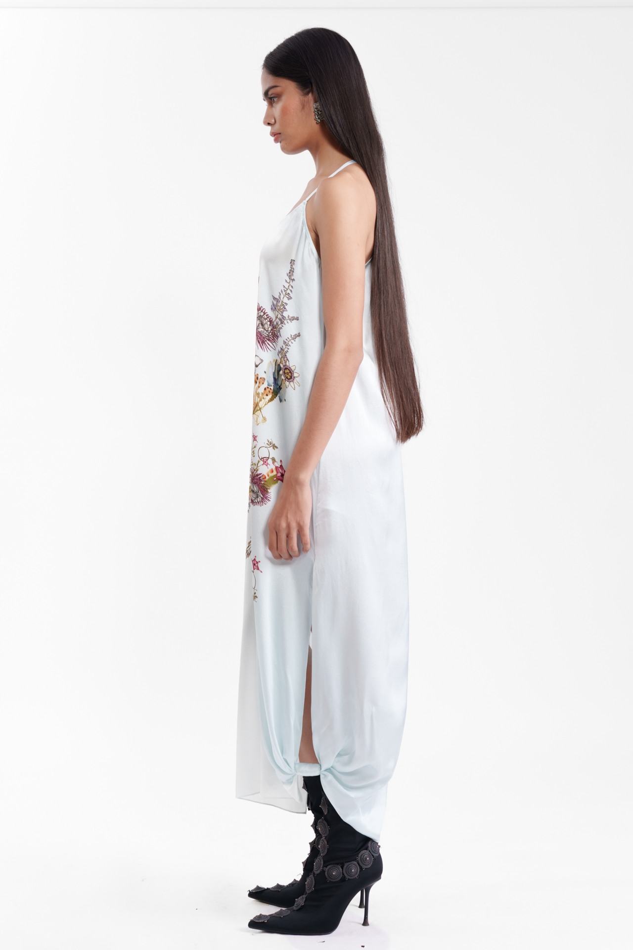 Printed Silk Slip Dress