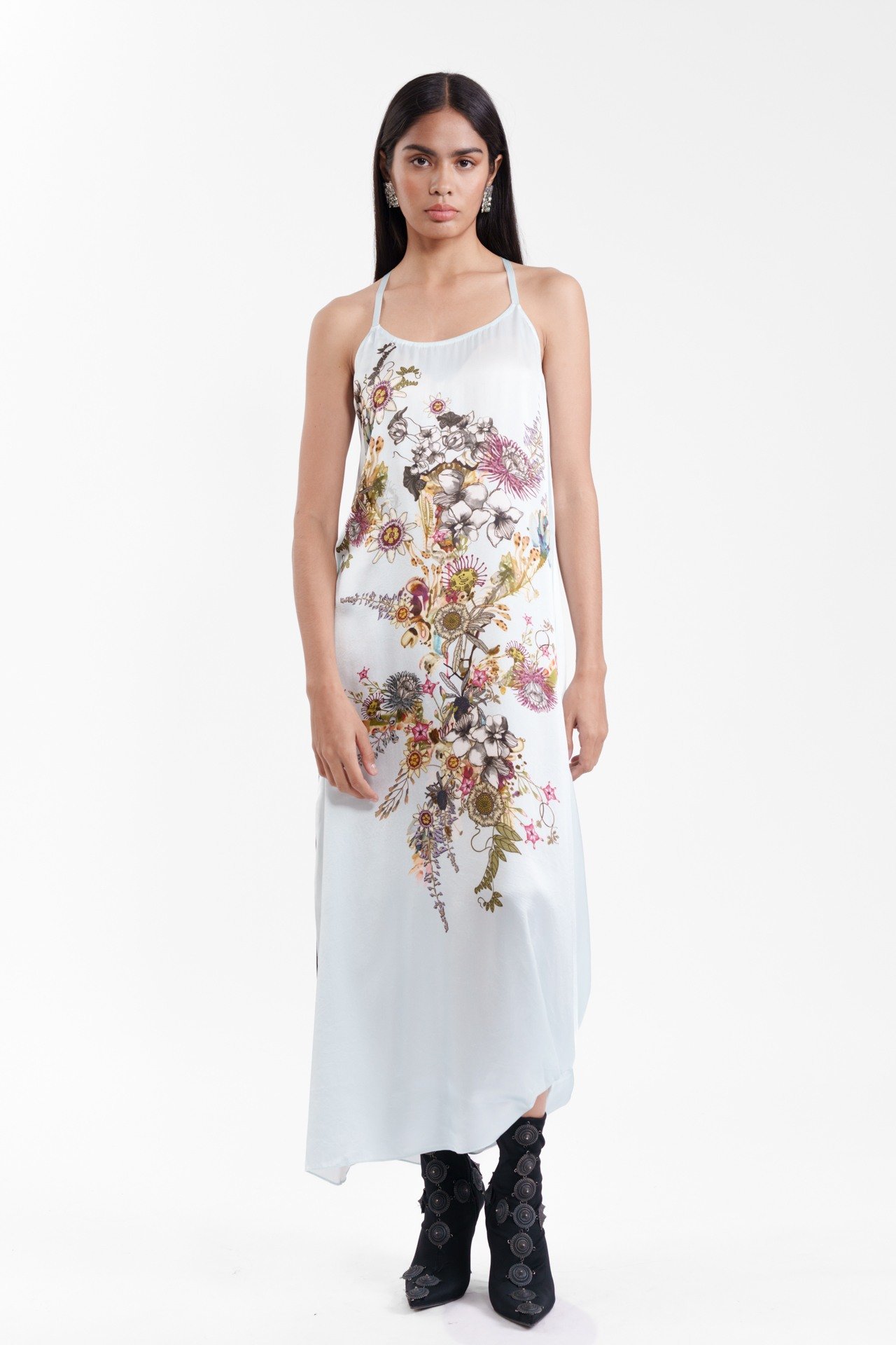 Printed Silk Slip Dress
