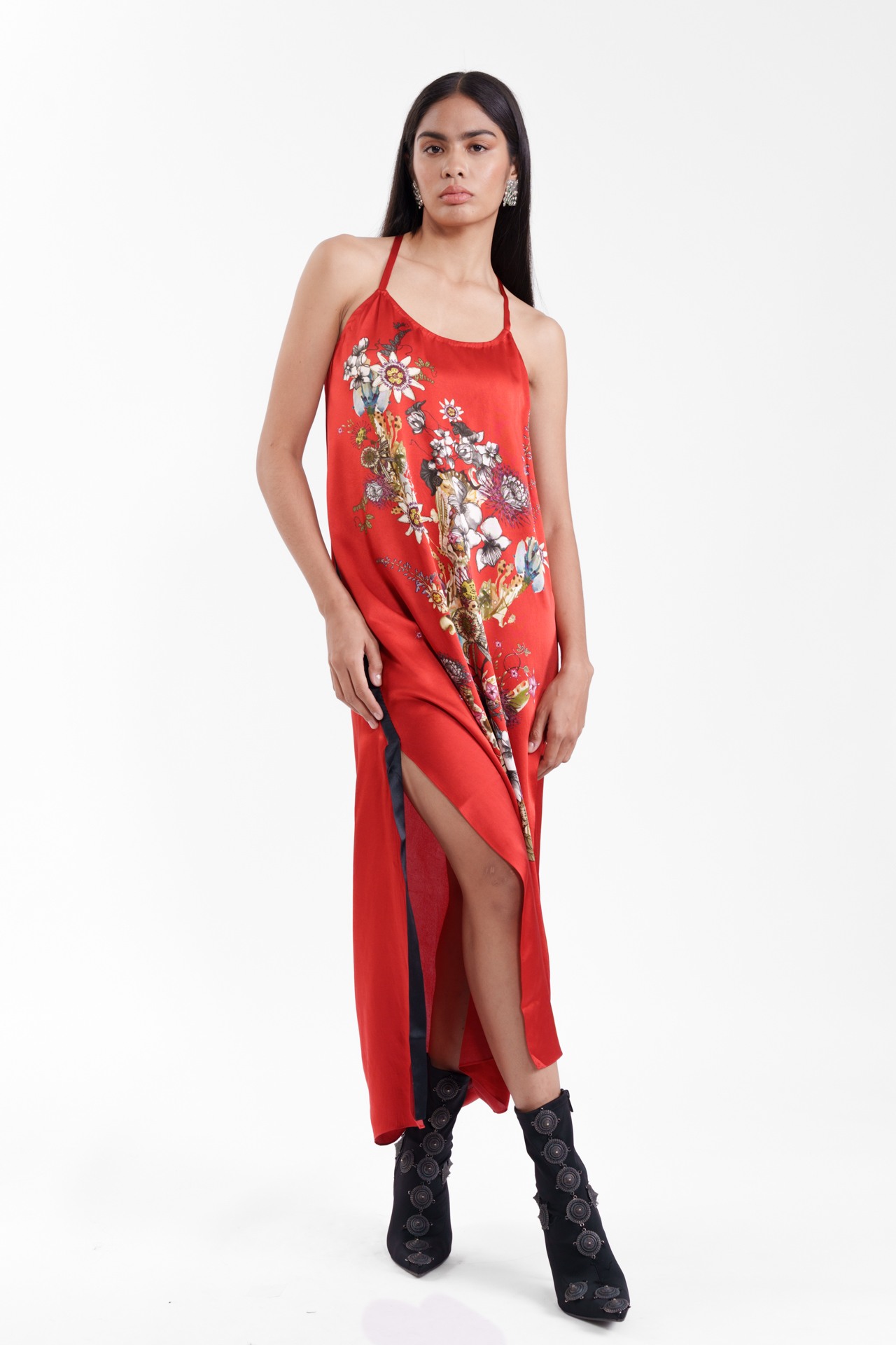 Printed Silk Slip Dress