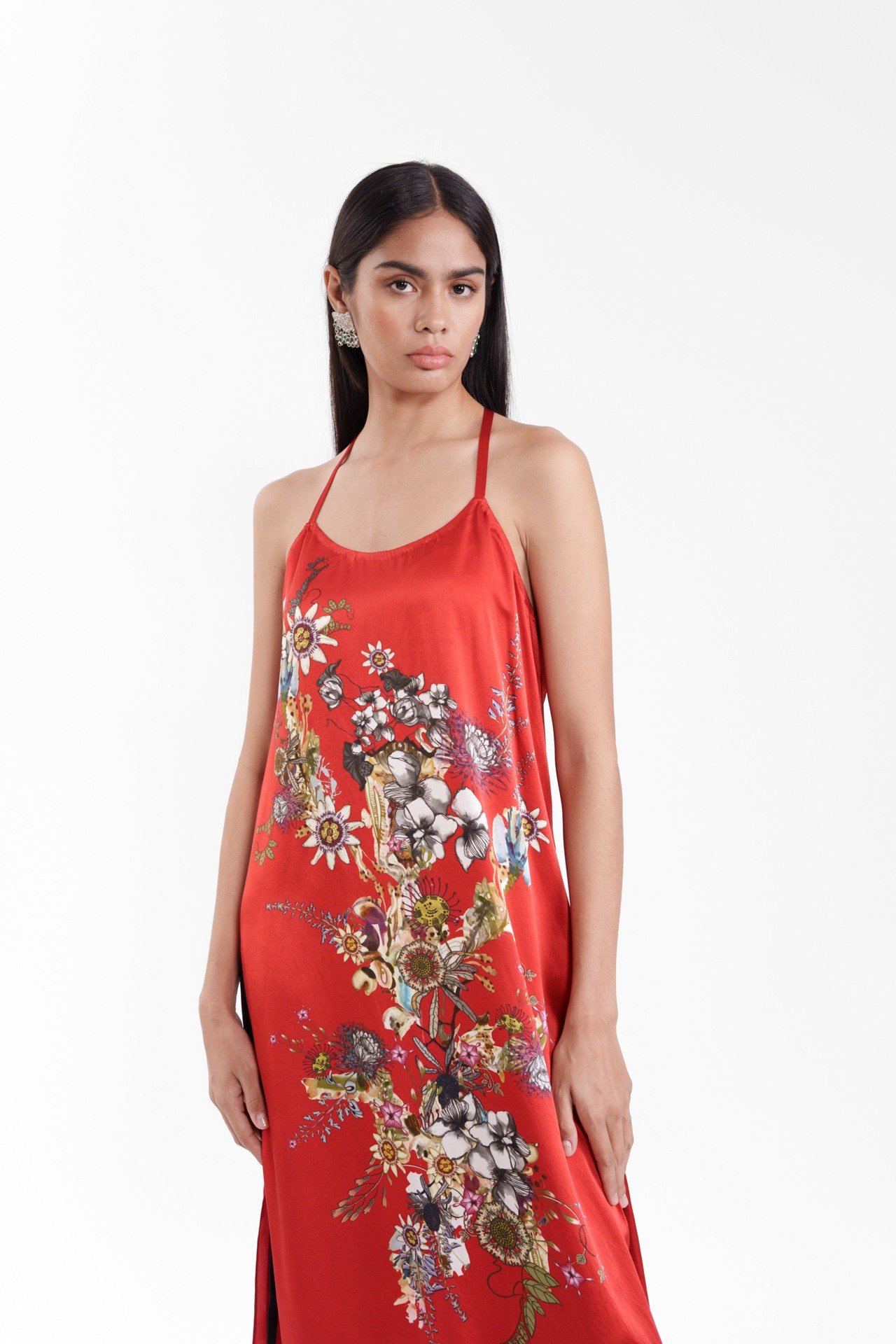 Printed Silk Slip Dress