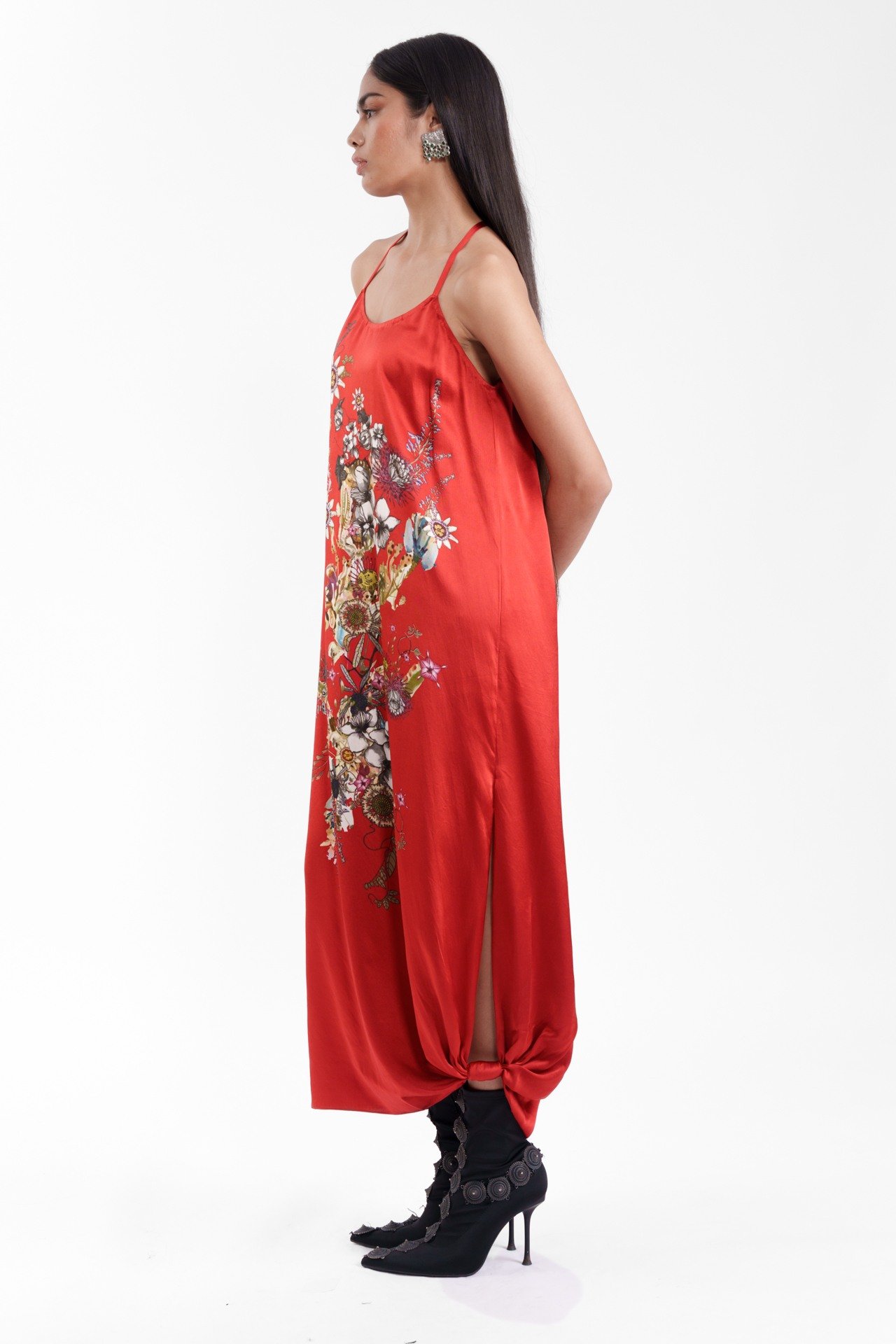 Printed Silk Slip Dress