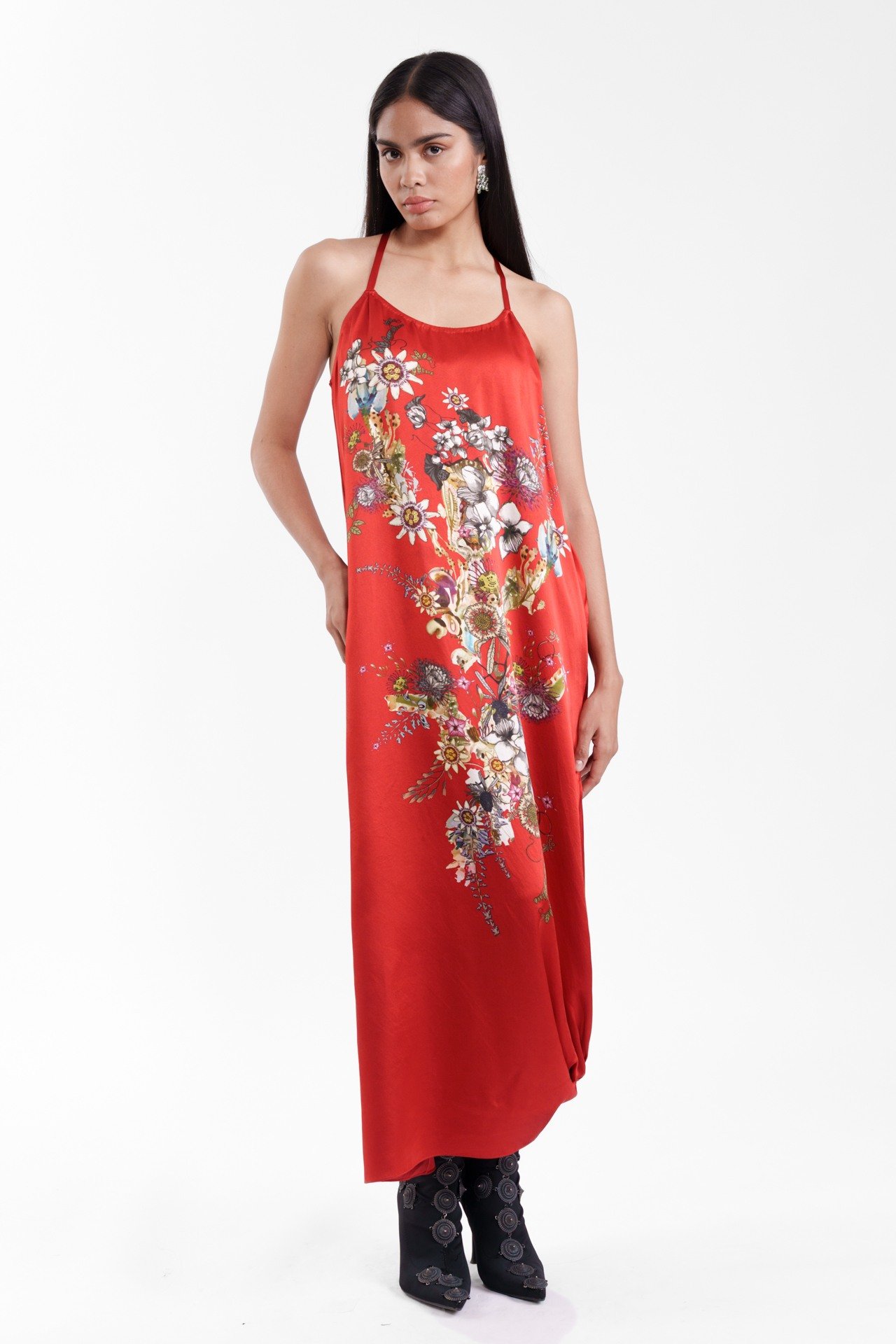 Printed Silk Slip Dress