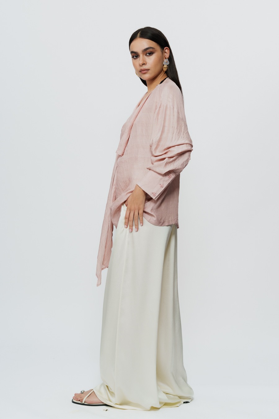 Old Rose Draped Shirt