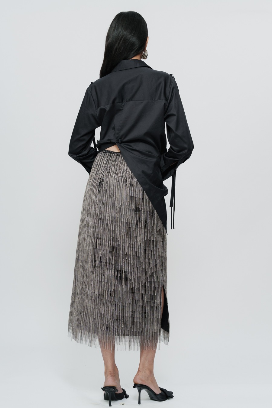 Short Shirt Dress with String Details