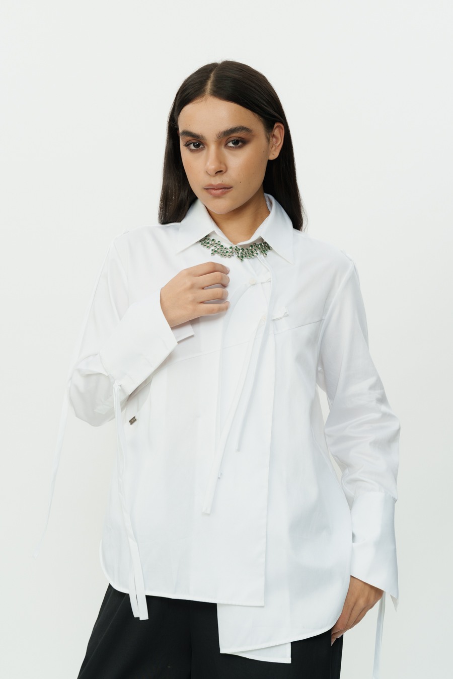 Black & White Shirt and Trouser with String Details