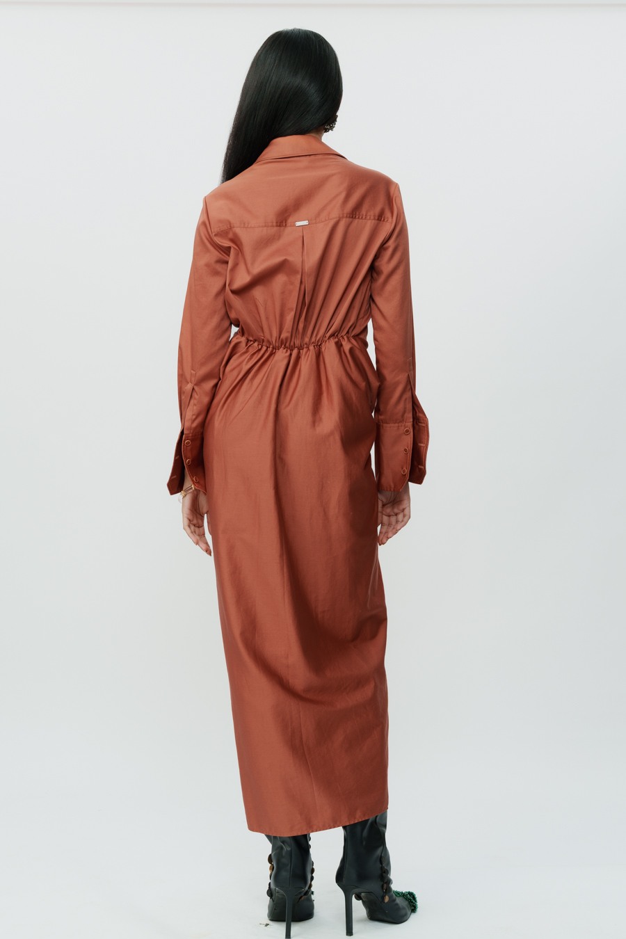 Burnt Orange Shirt Dress