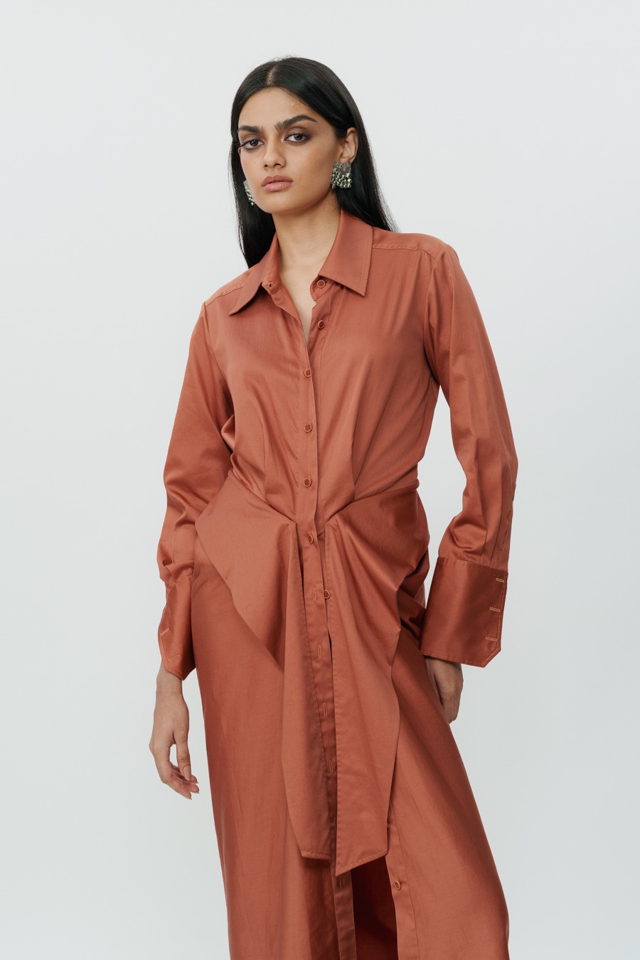 Burnt Orange Shirt Dress