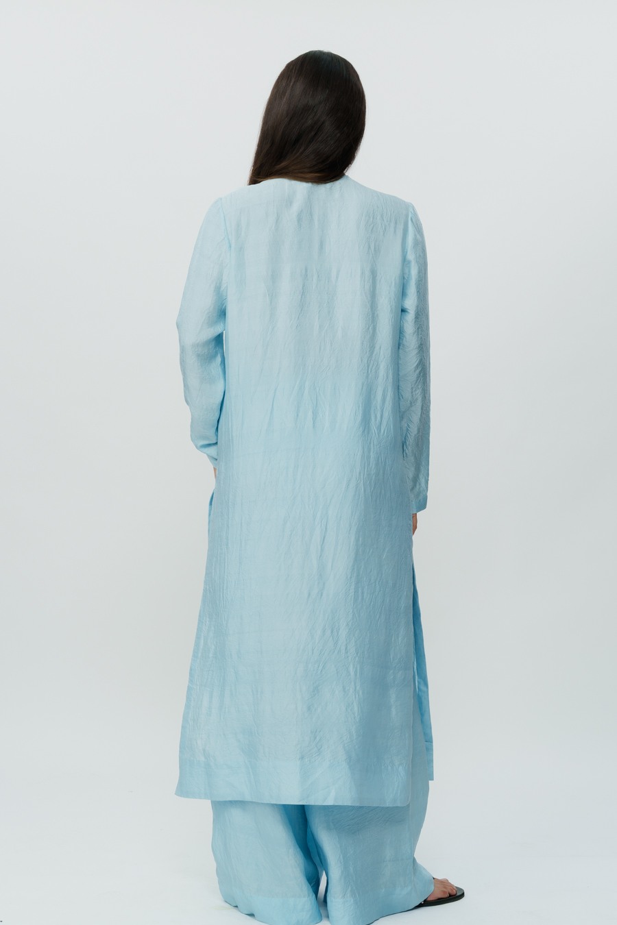 Ice Blue Long Kaftan with Pants