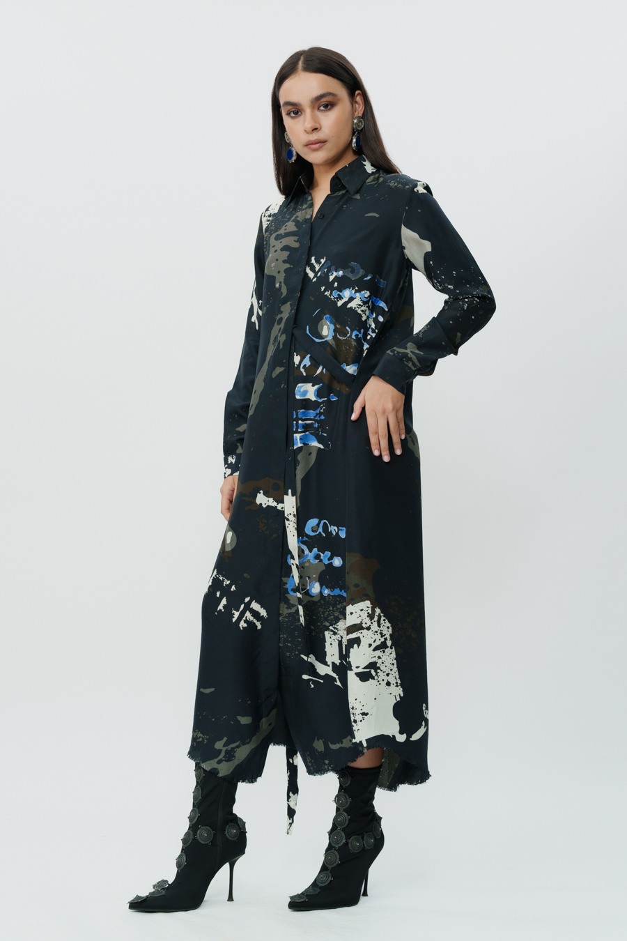 Printed Shirt Dress