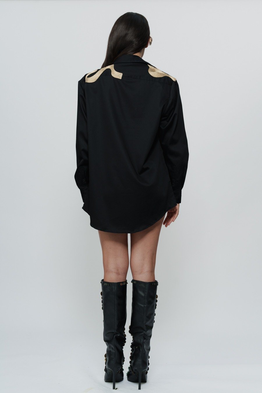 Shirt Dress with Highlighted Shoulder