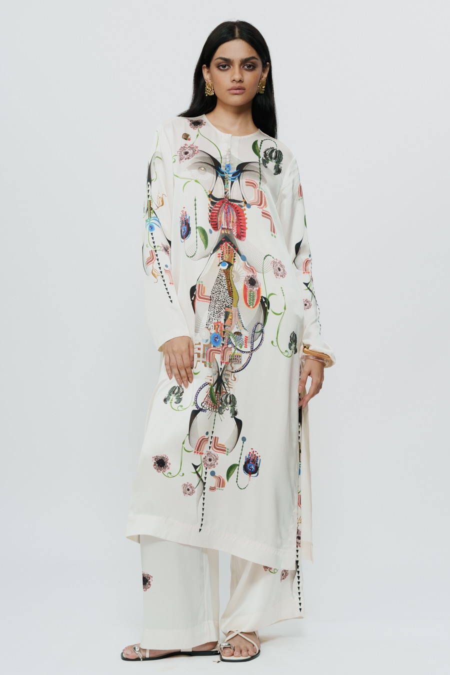 Astral Print Long Kurta with Trouser