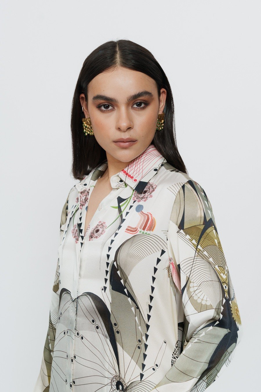 Astral Print Asymmetric Short Dress