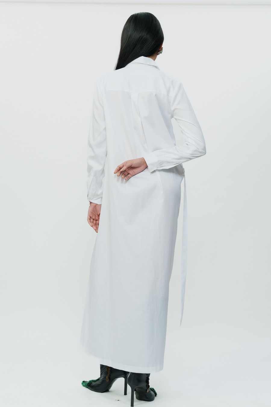 Long Shirt Dress with Hand Embroidered Highlights