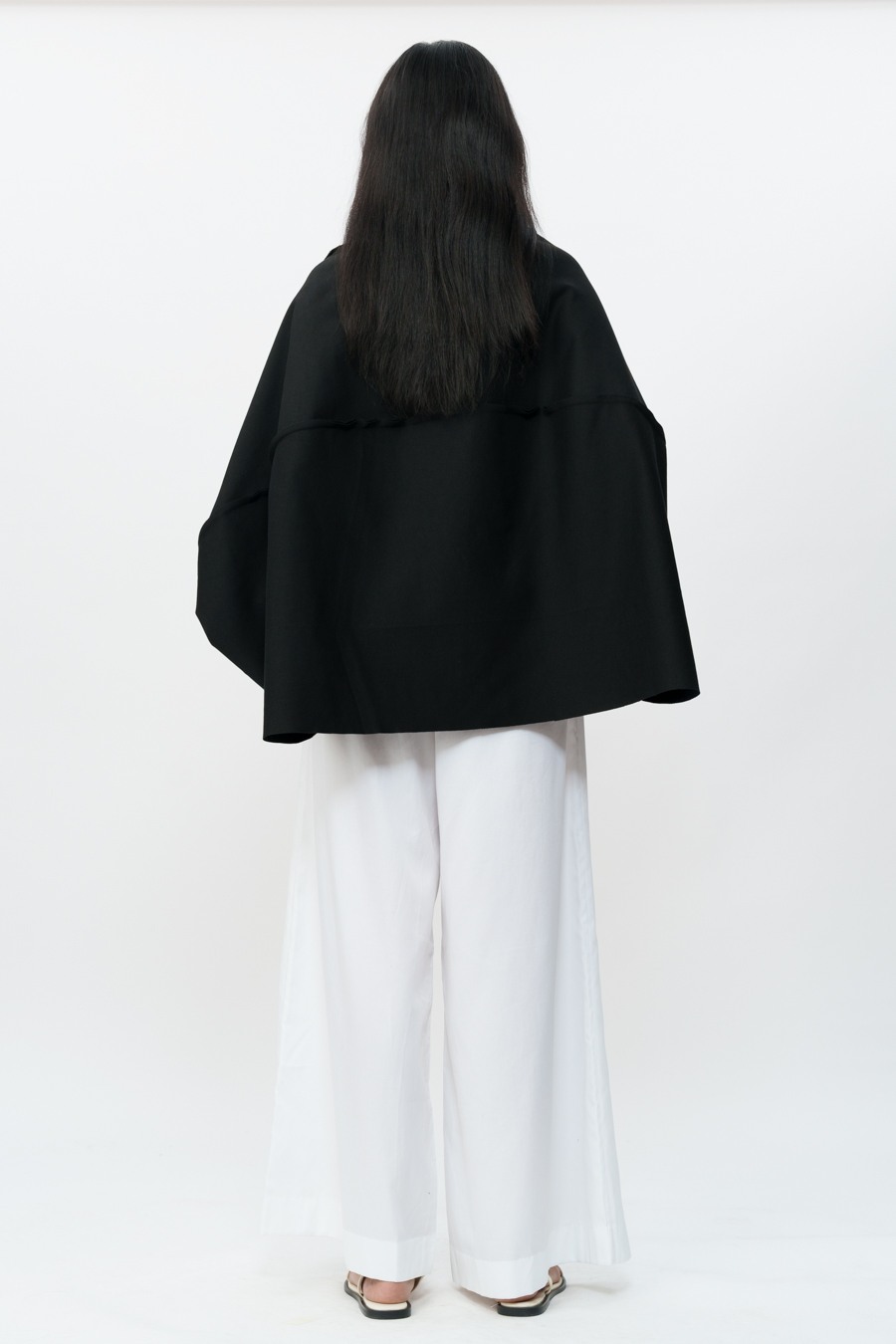 Shredded White Cotton Pants with Mirrorwork