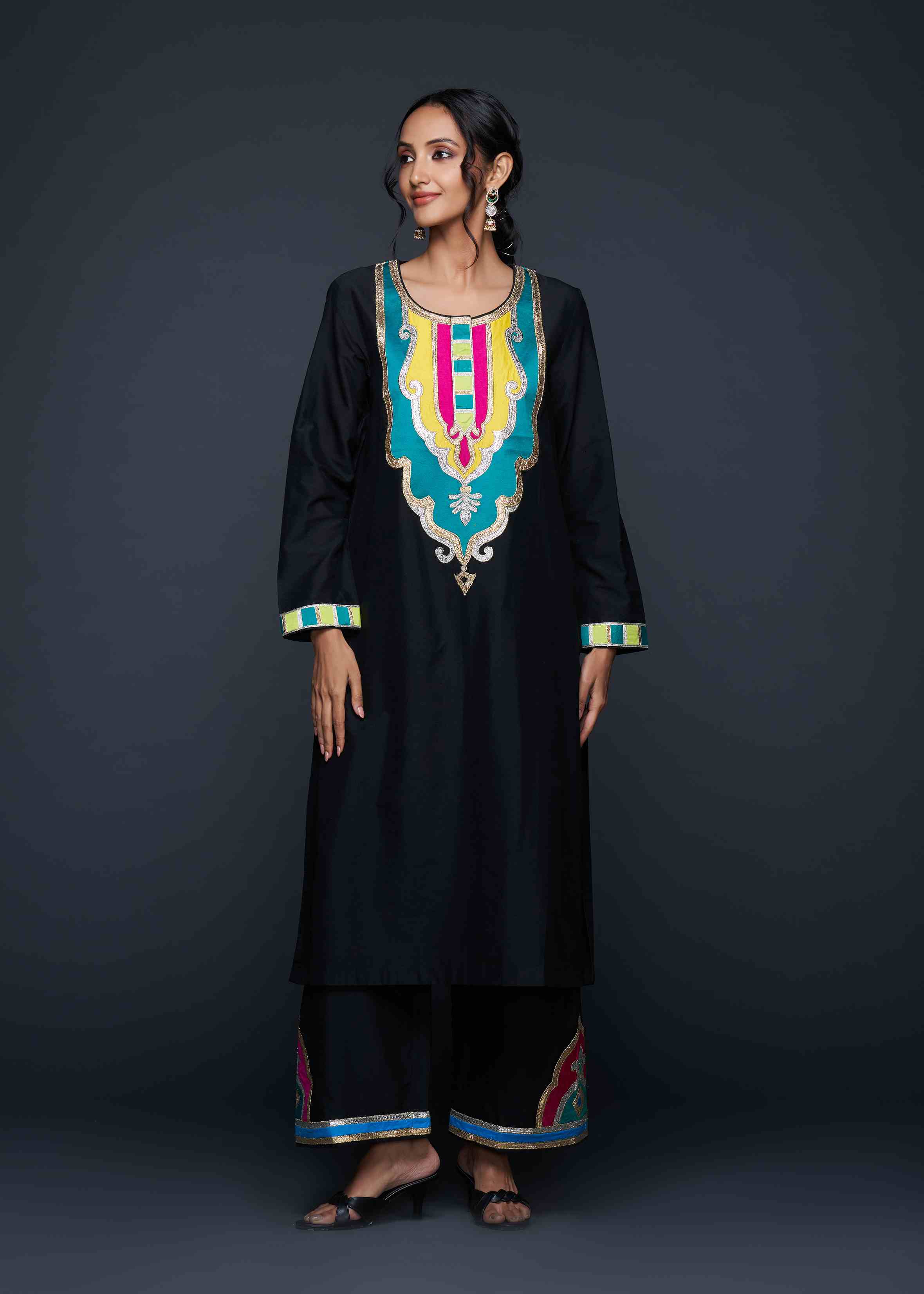 Black Gota Architecture Kurta