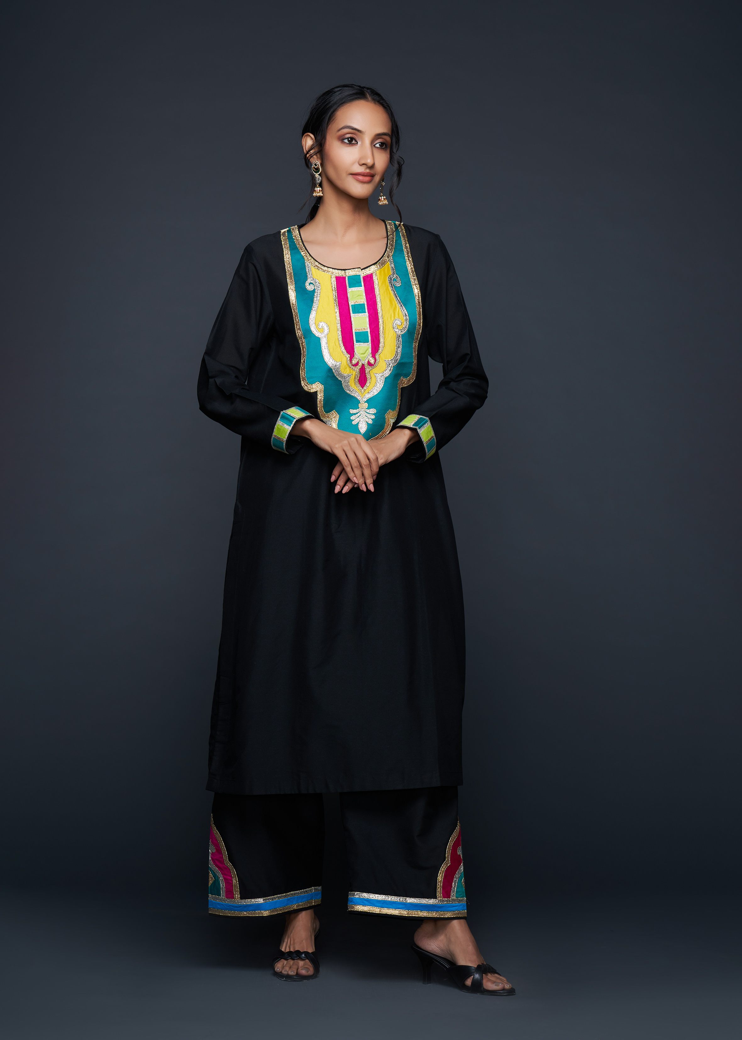 Black Gota Architecture Kurta