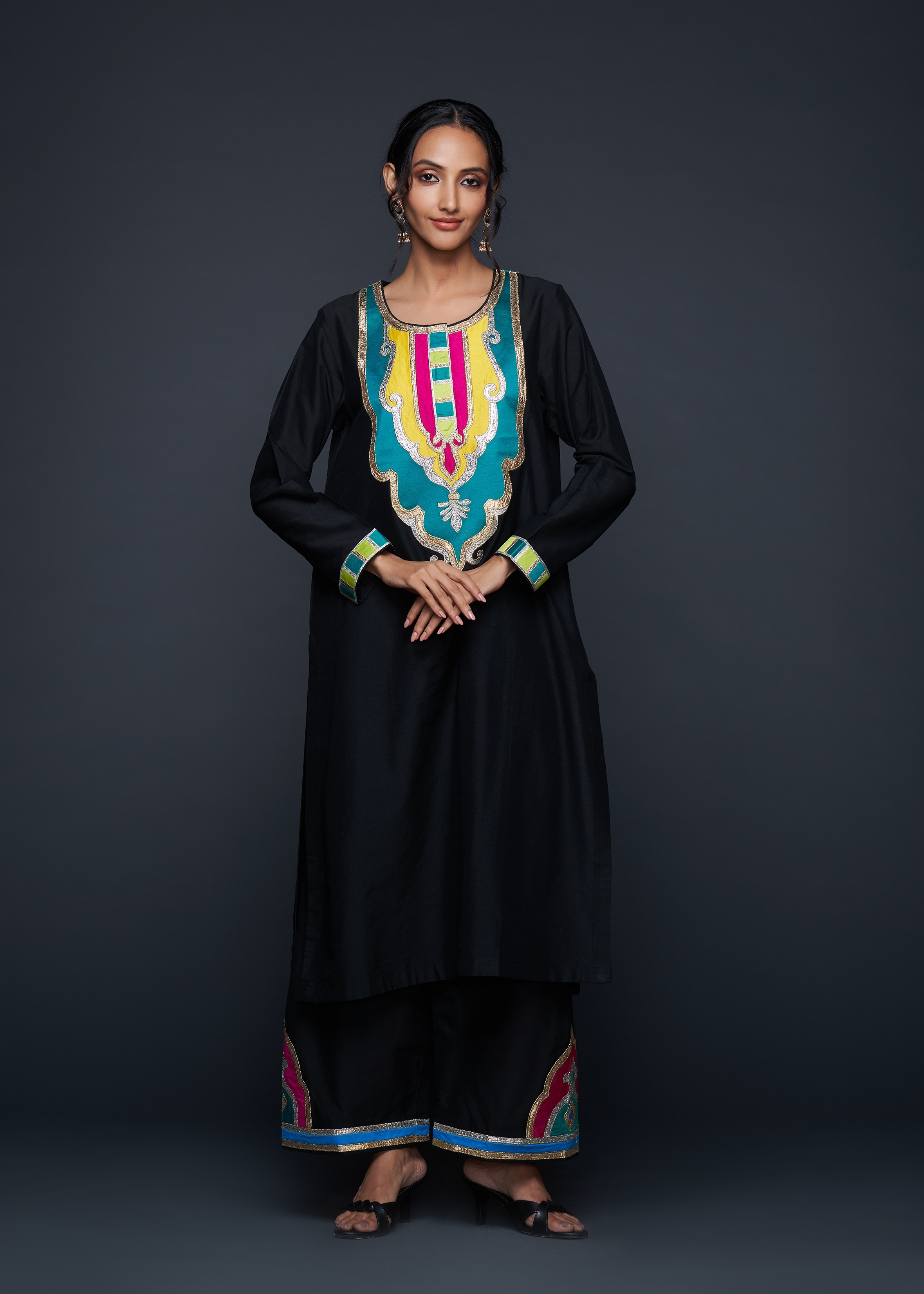 Black Gota Architecture Kurta