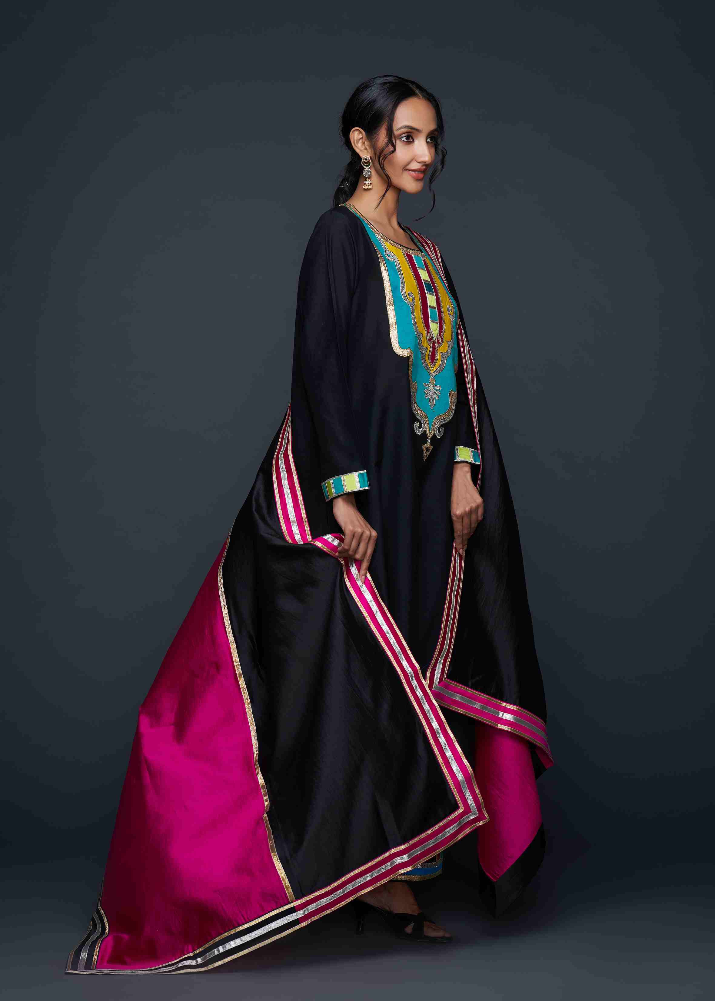 Black Gota Architecture Kurta