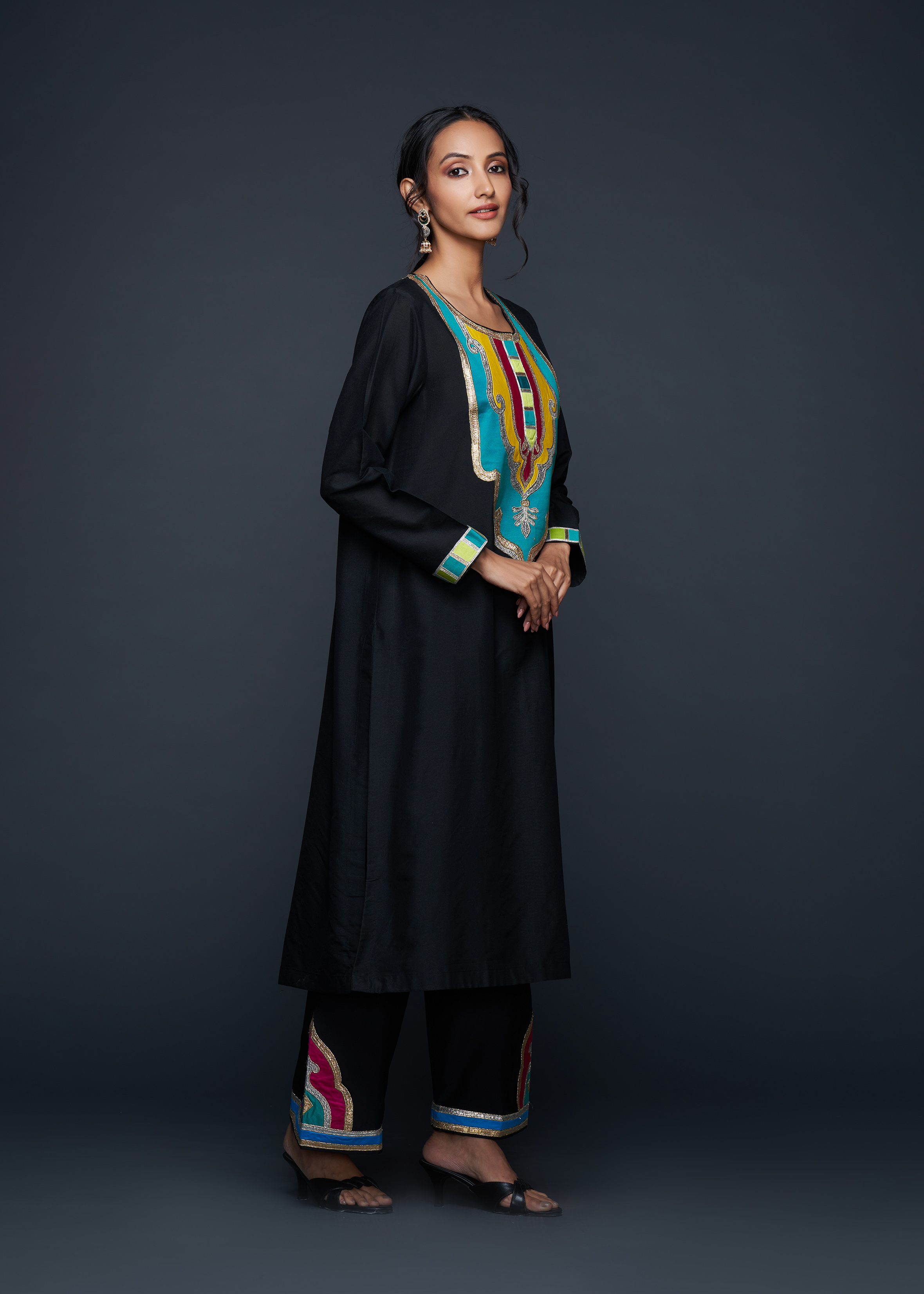 Black Gota Architecture Kurta