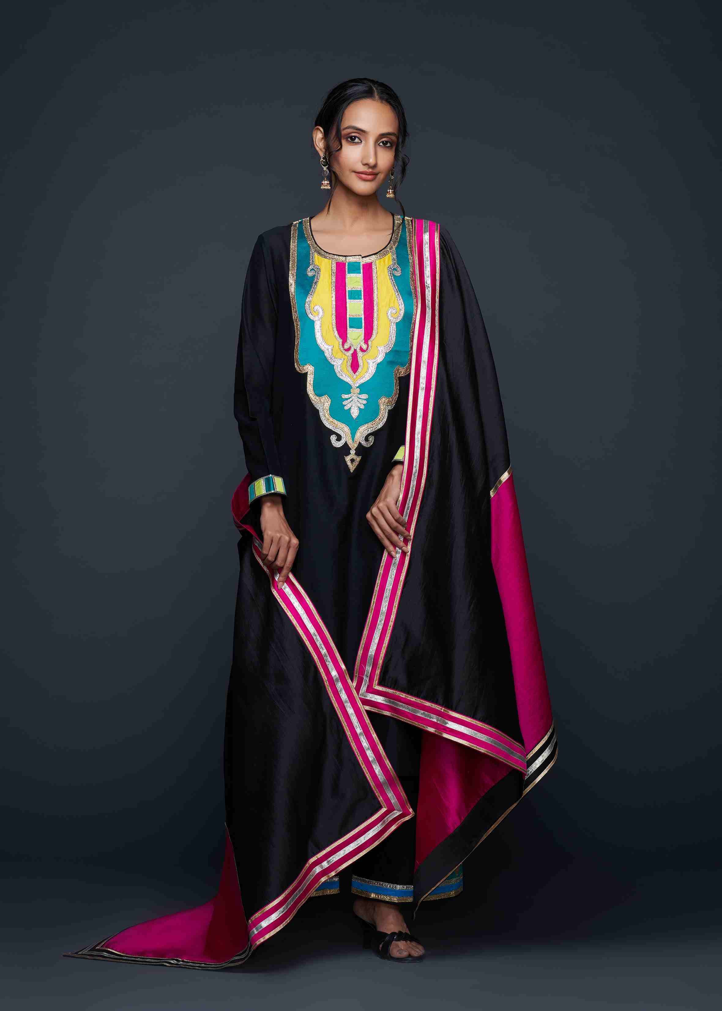 Black Gota Architecture Kurta