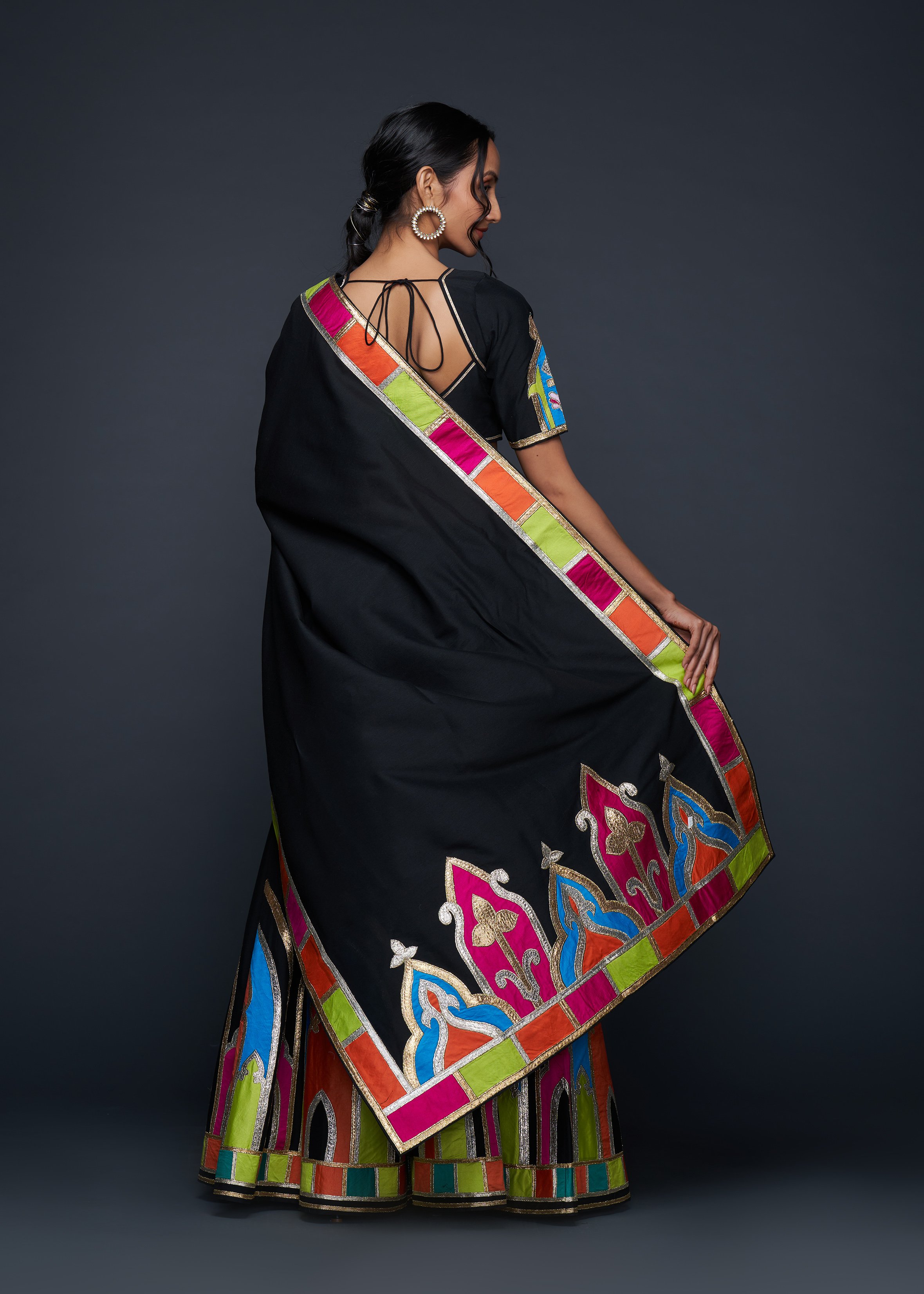 Black Gota Architecture Dupatta
