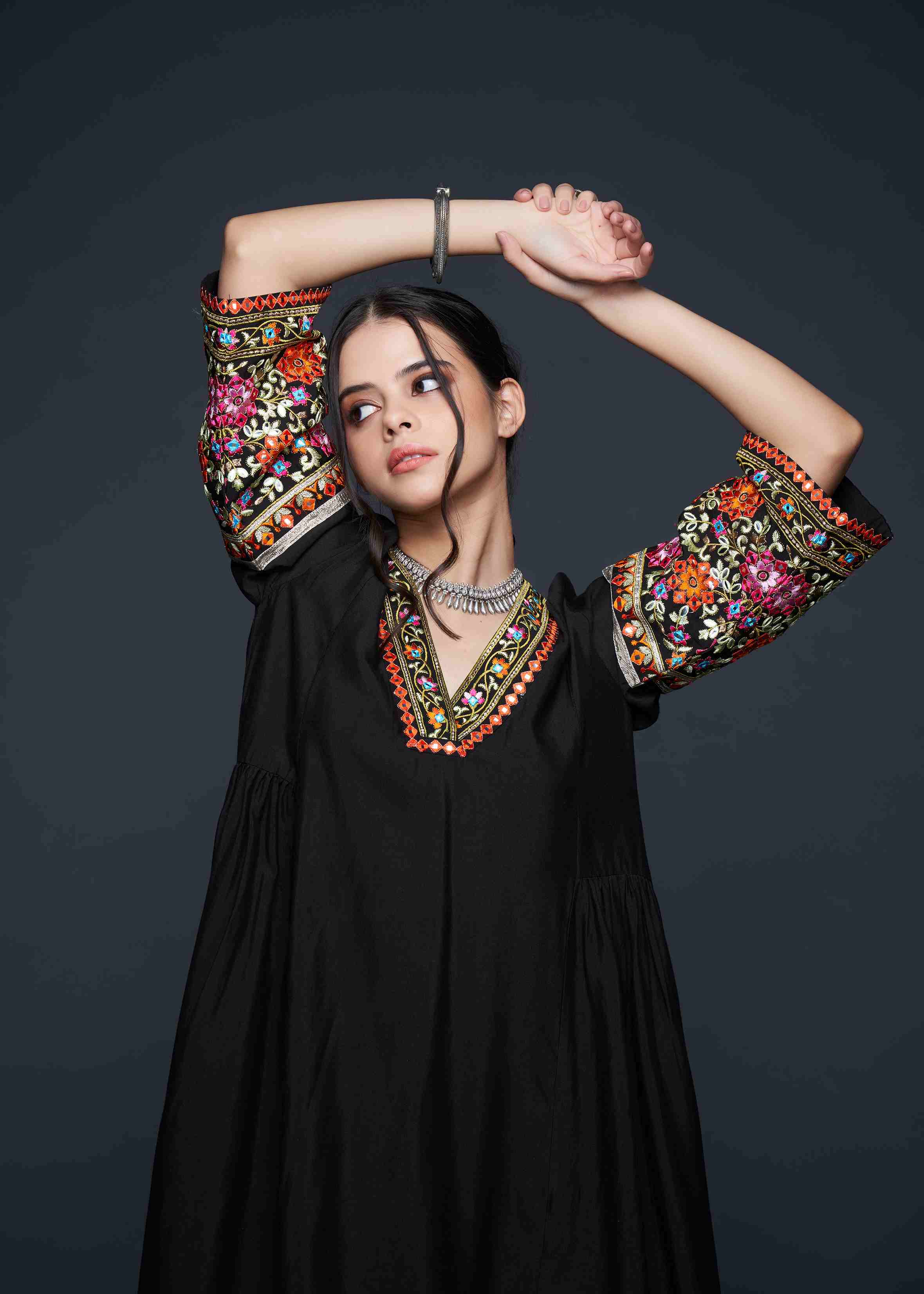 Black Zoya Gathered Tunic