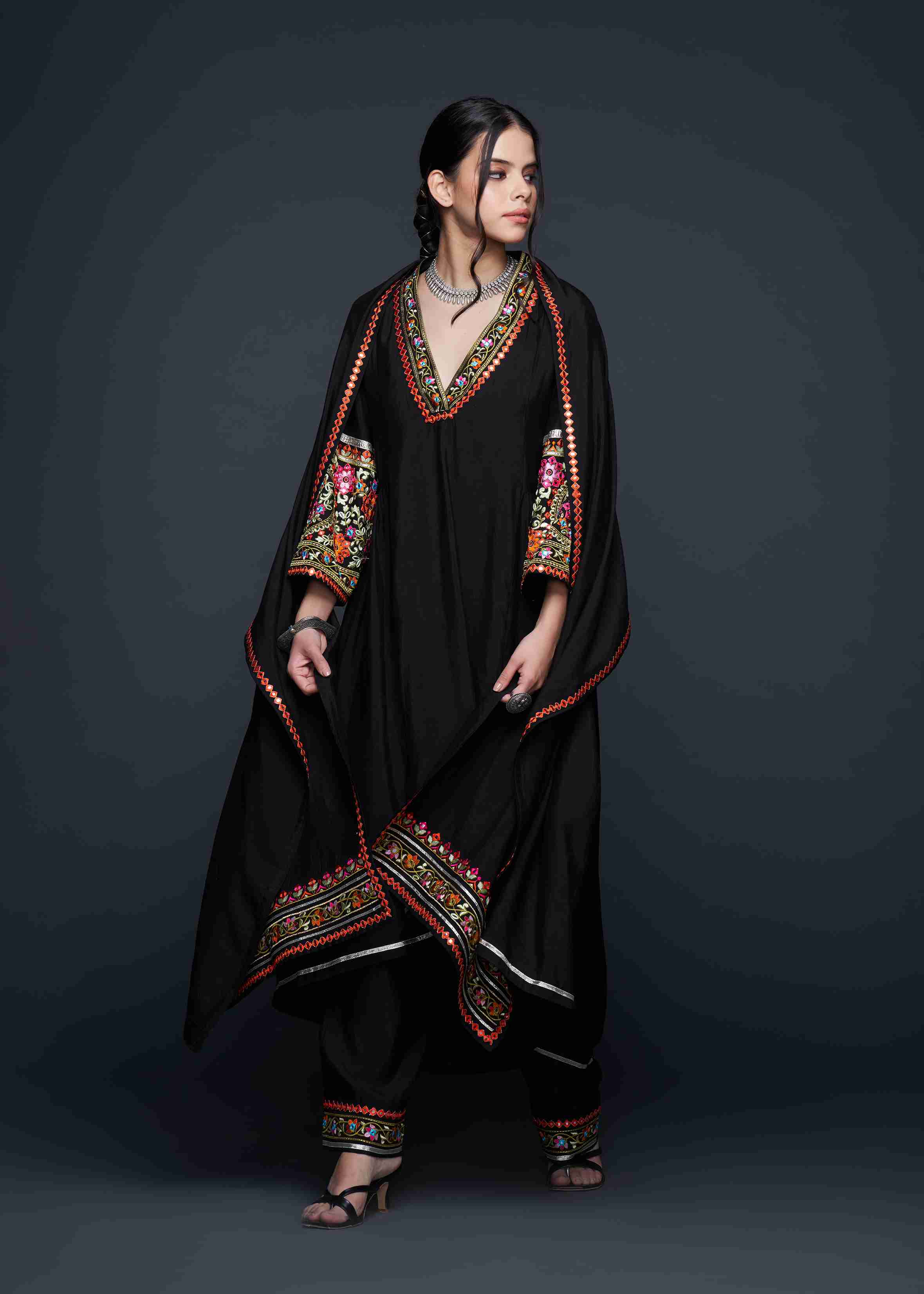 Black Zoya Gathered Tunic