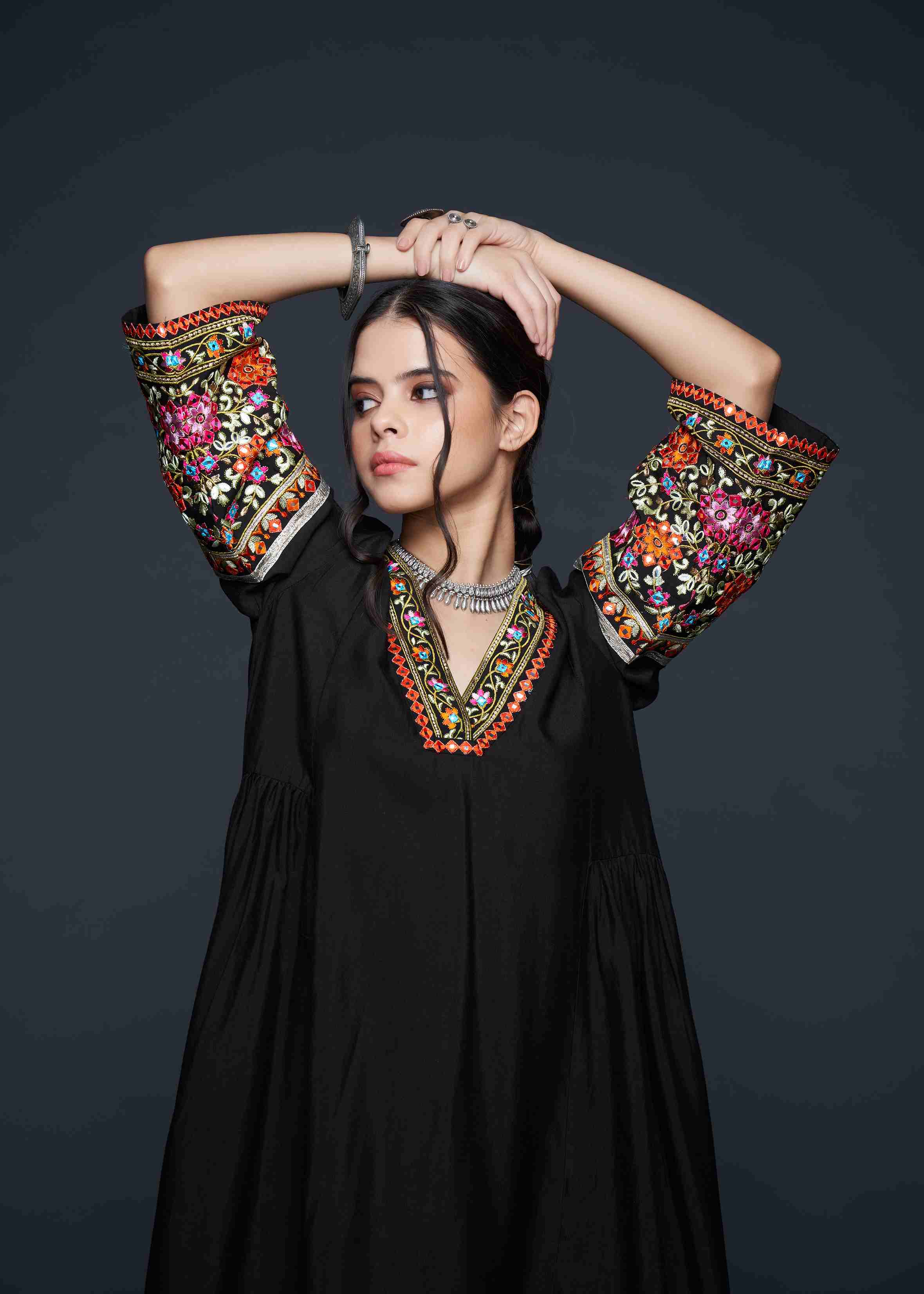 Black Zoya Gathered Tunic