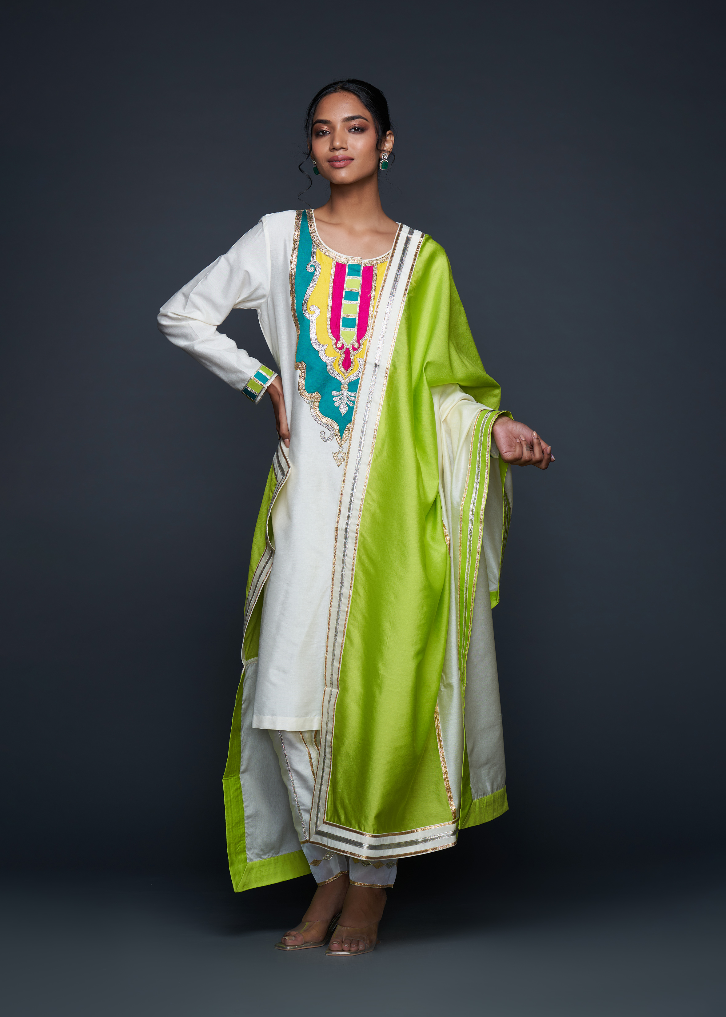 Off-White Gota Architecture Dupatta