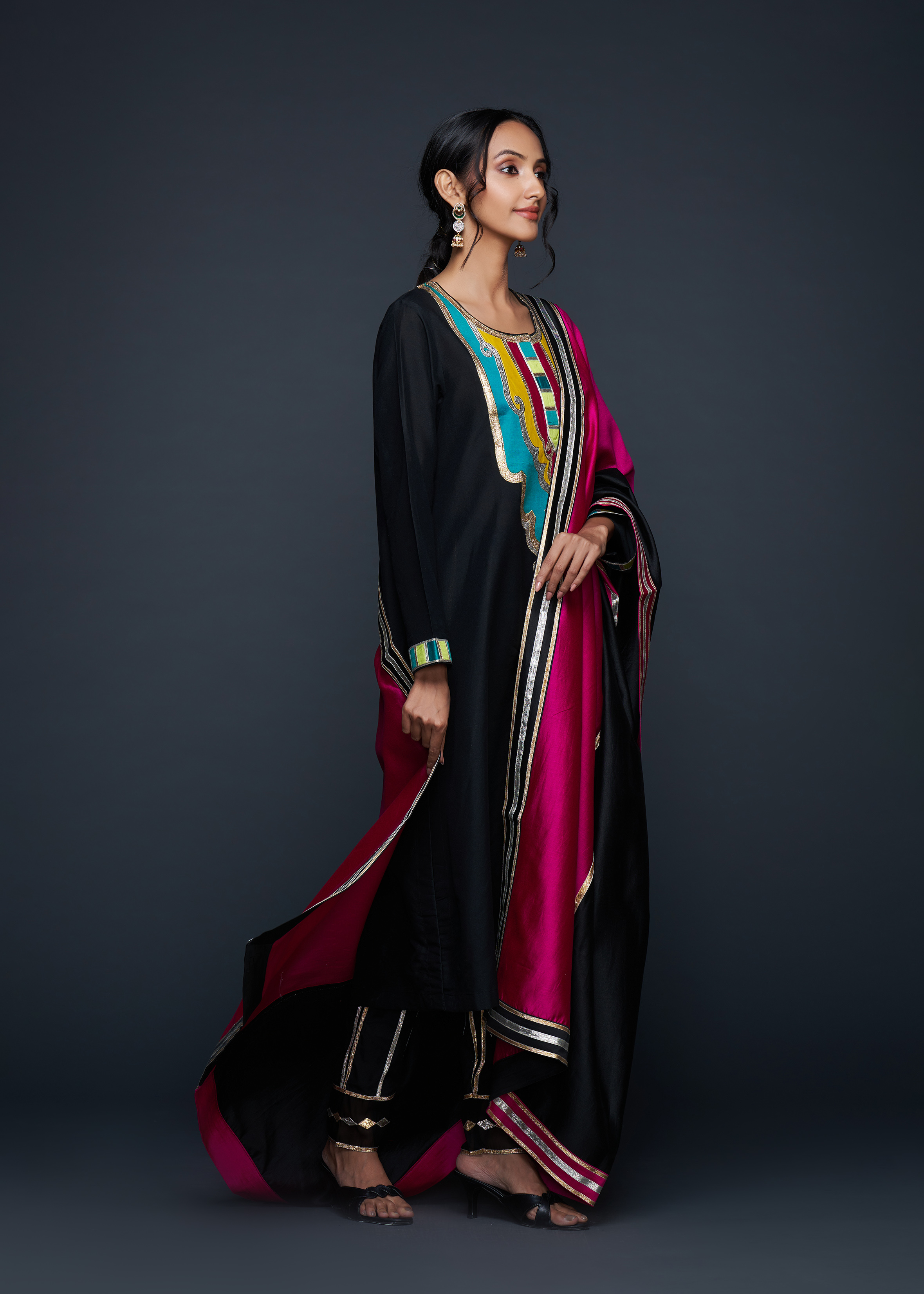 Black Gota Architecture Dupatta