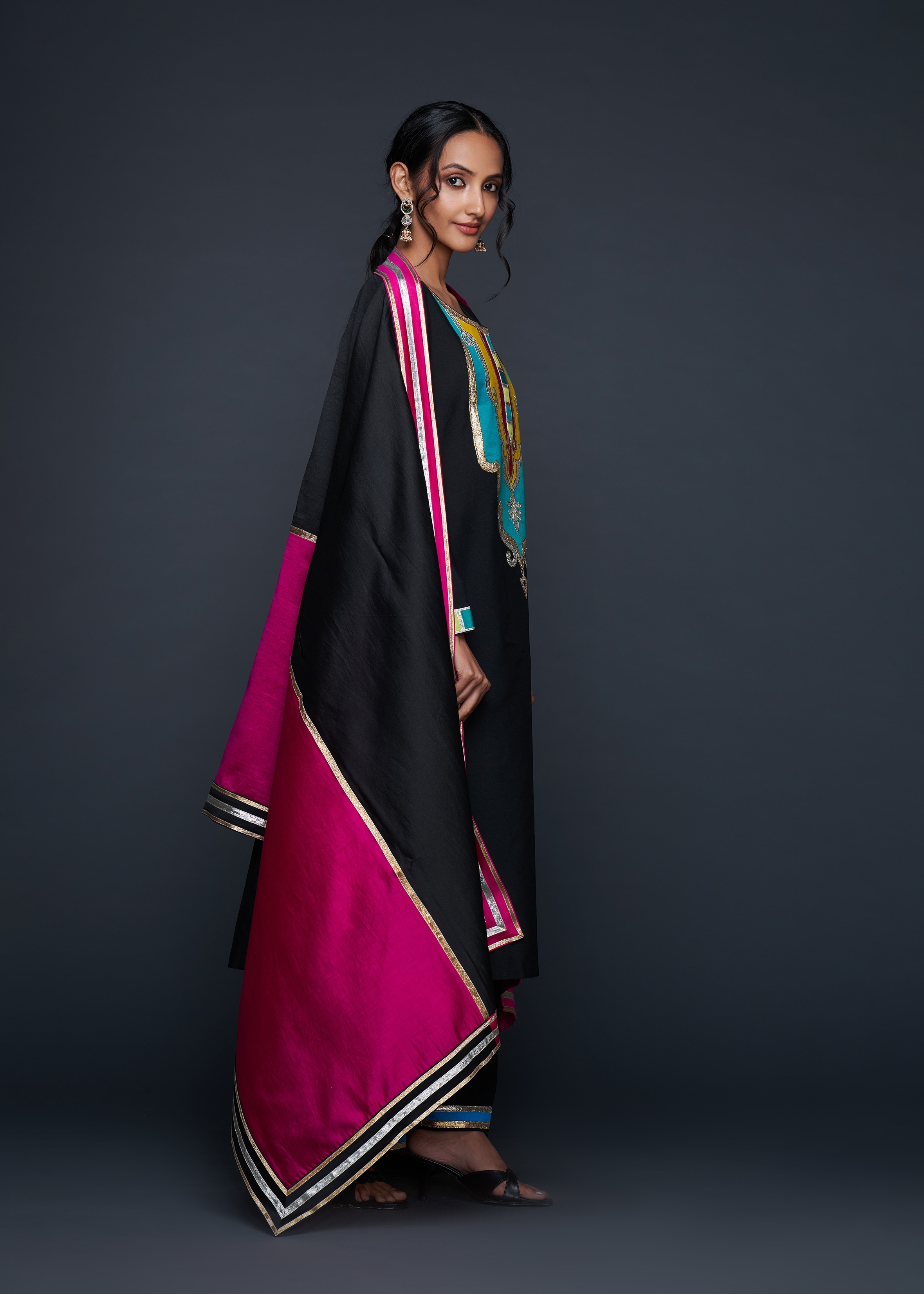 Black Gota Architecture Dupatta