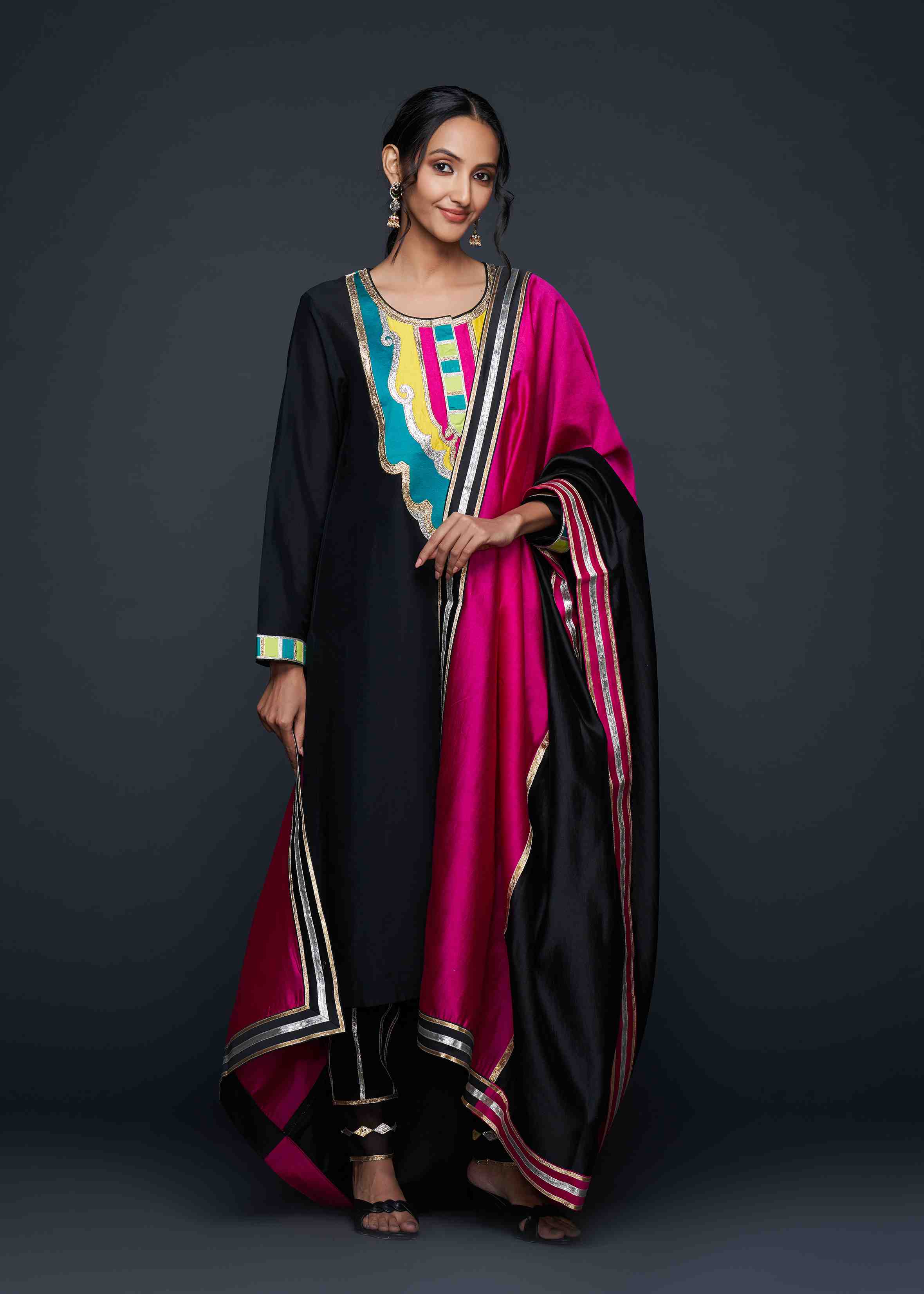 Black Gota Architecture Dupatta