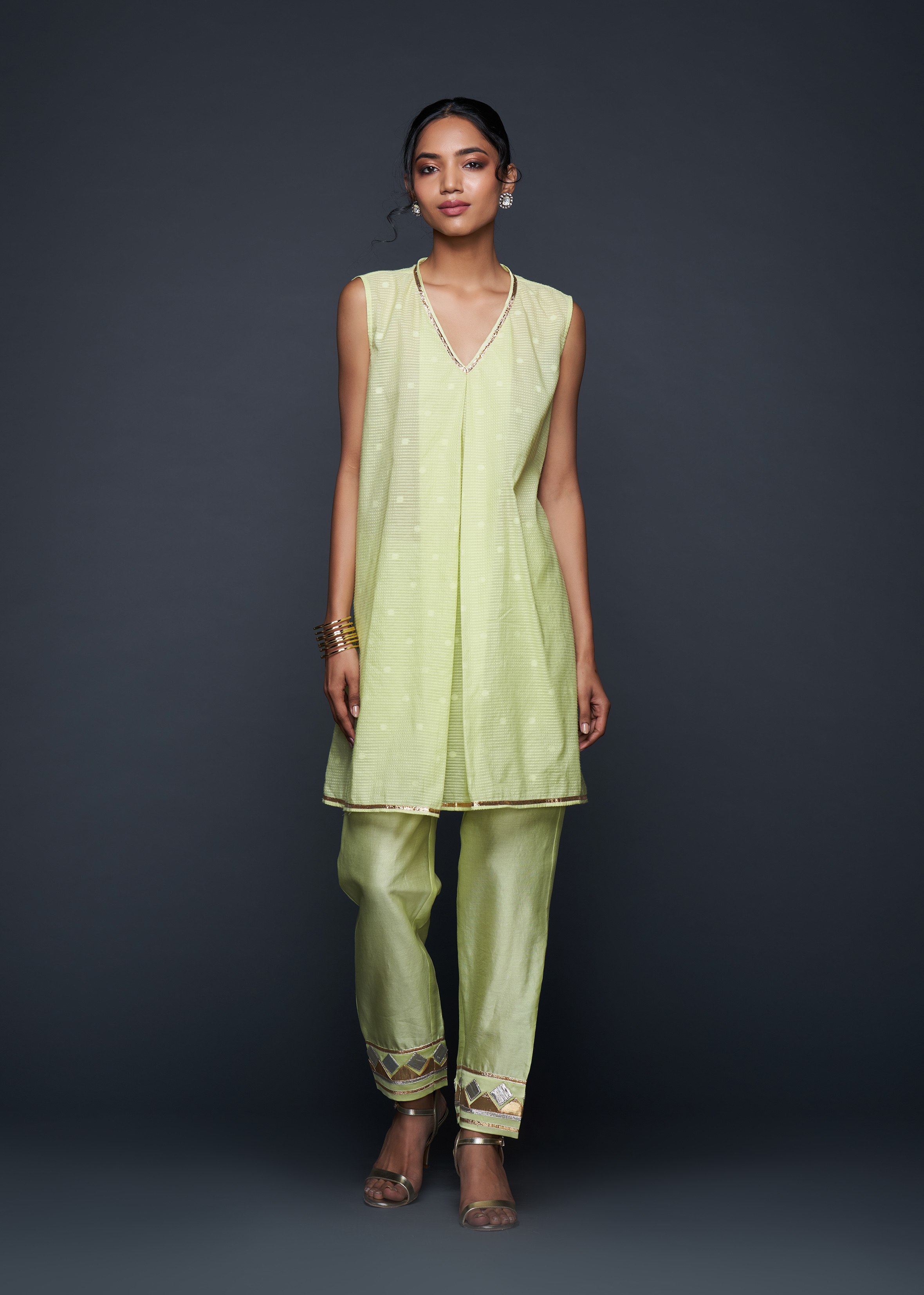 Pista Green Gota Pencil Pant